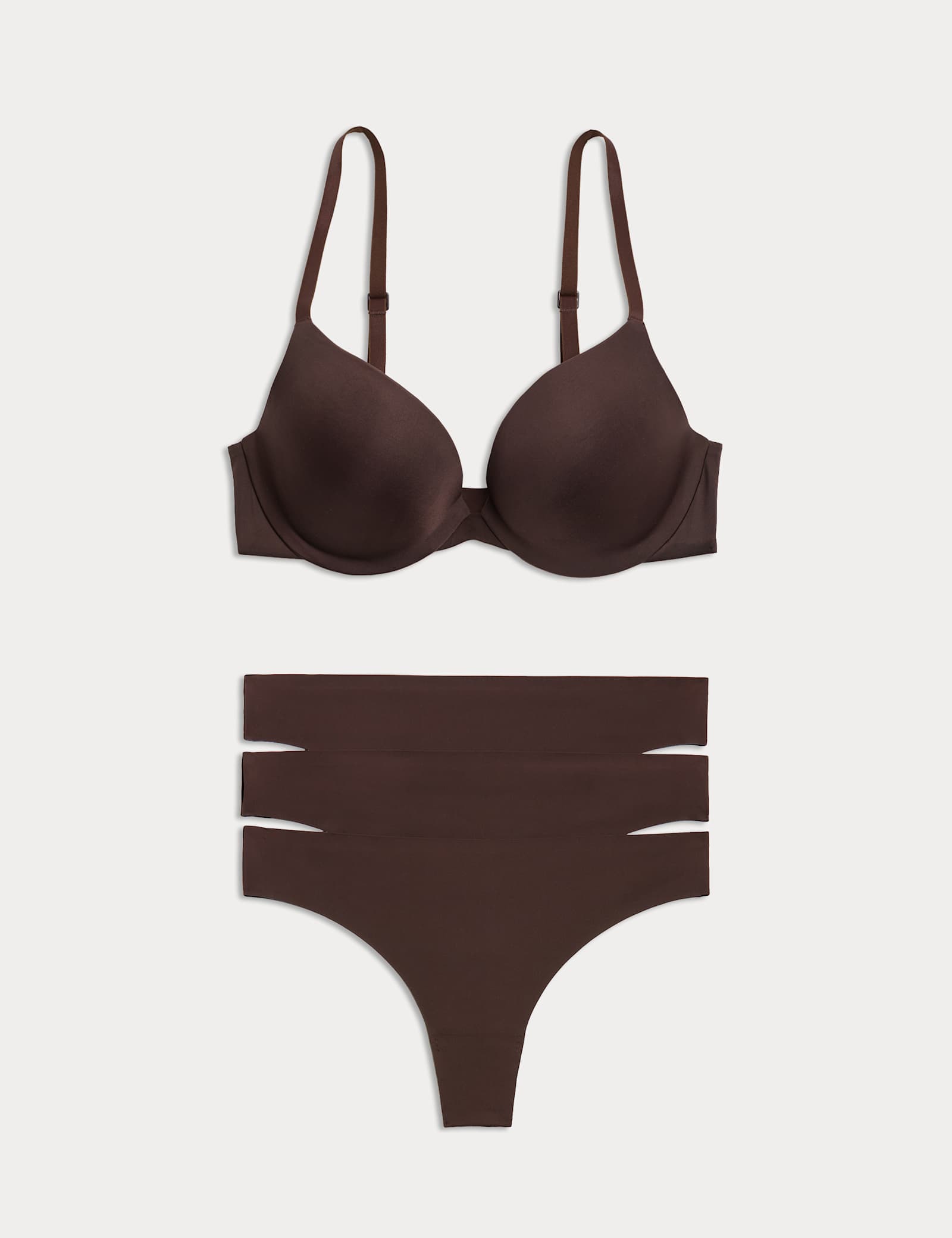 Body Invisibles Wired Push Up Plunge Bra Set A-E - image 4