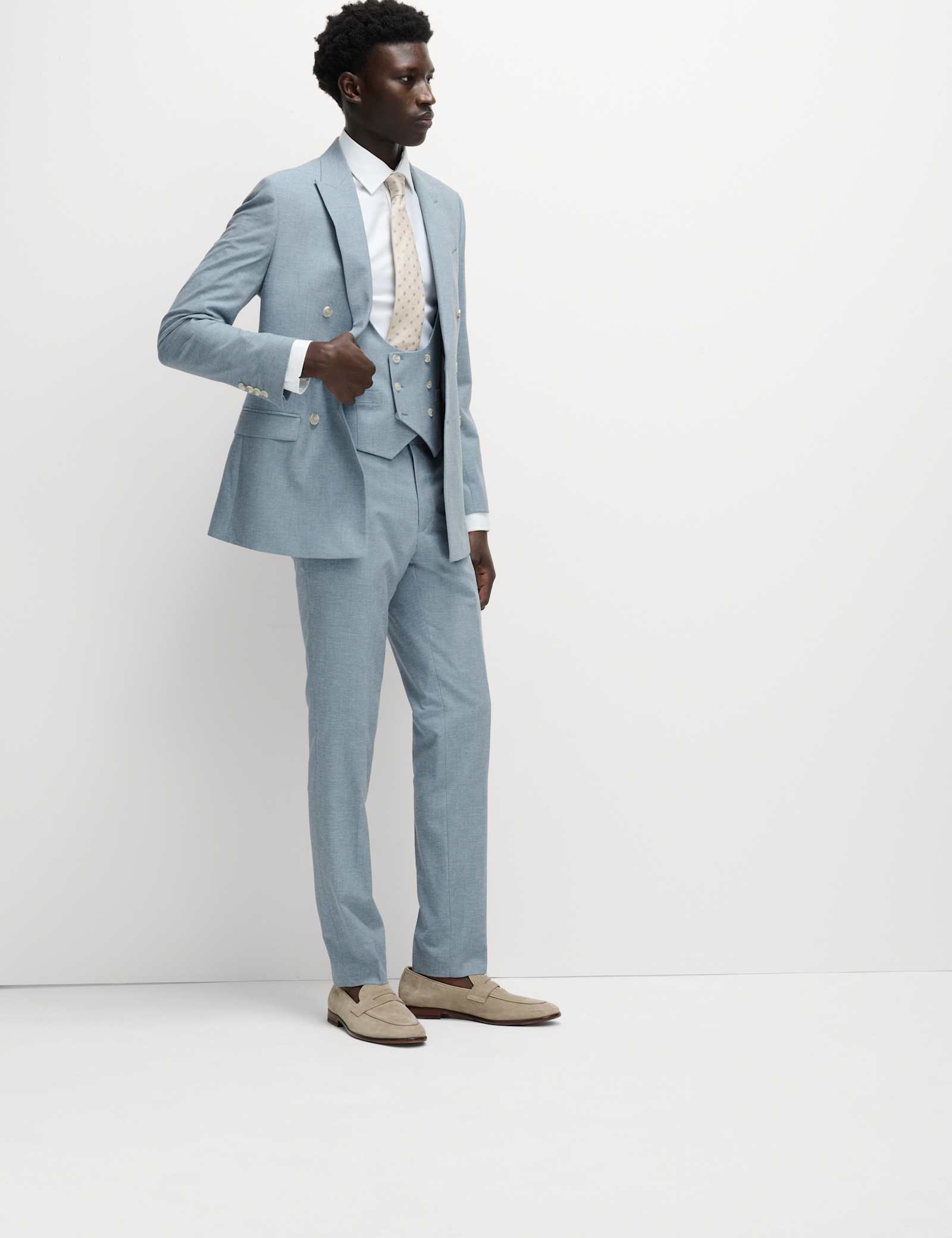 3 Piece Slim Fit Double Breasted Suit - image 3