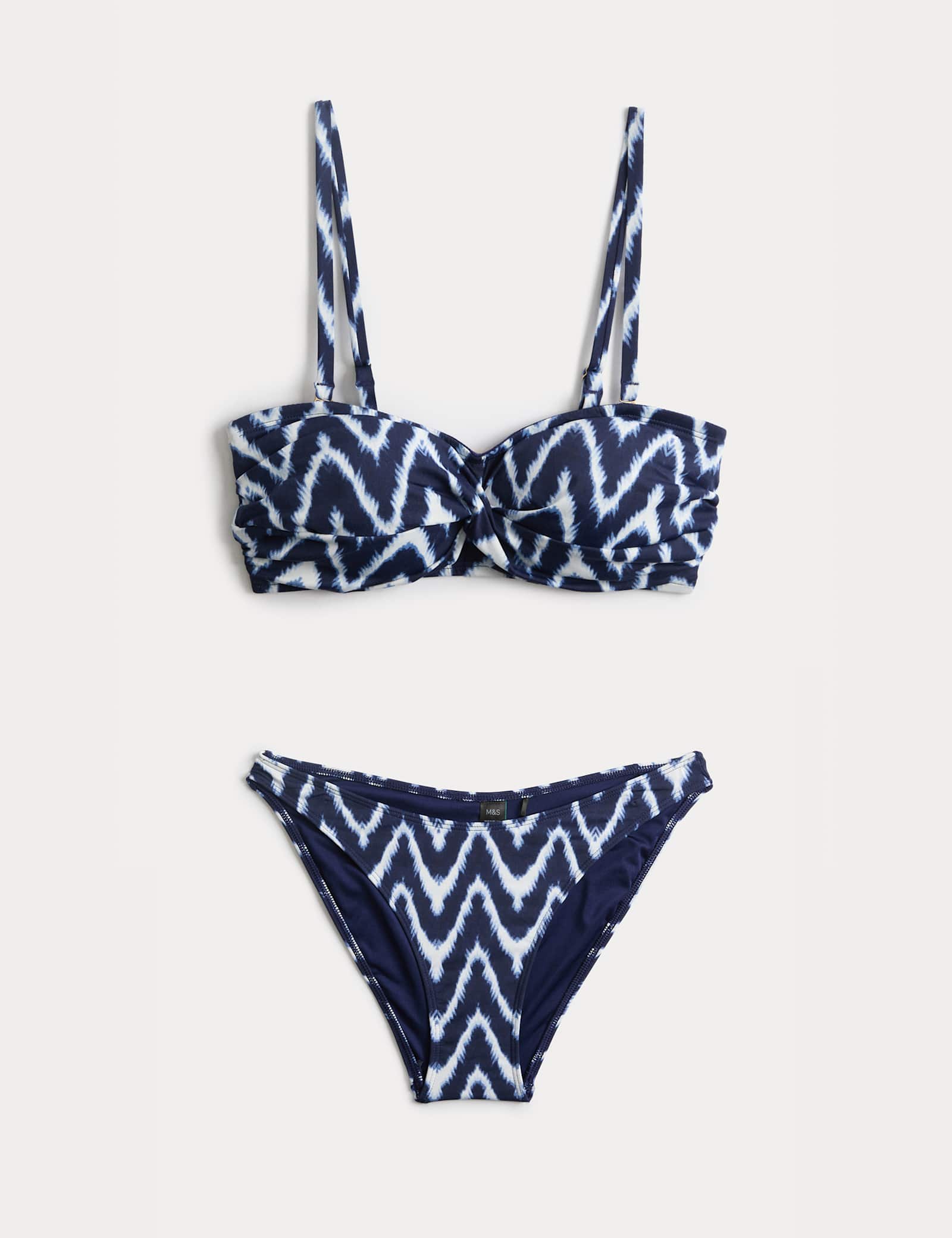 Printed Padded Twist Front Bandeau Bikini Set - image 2