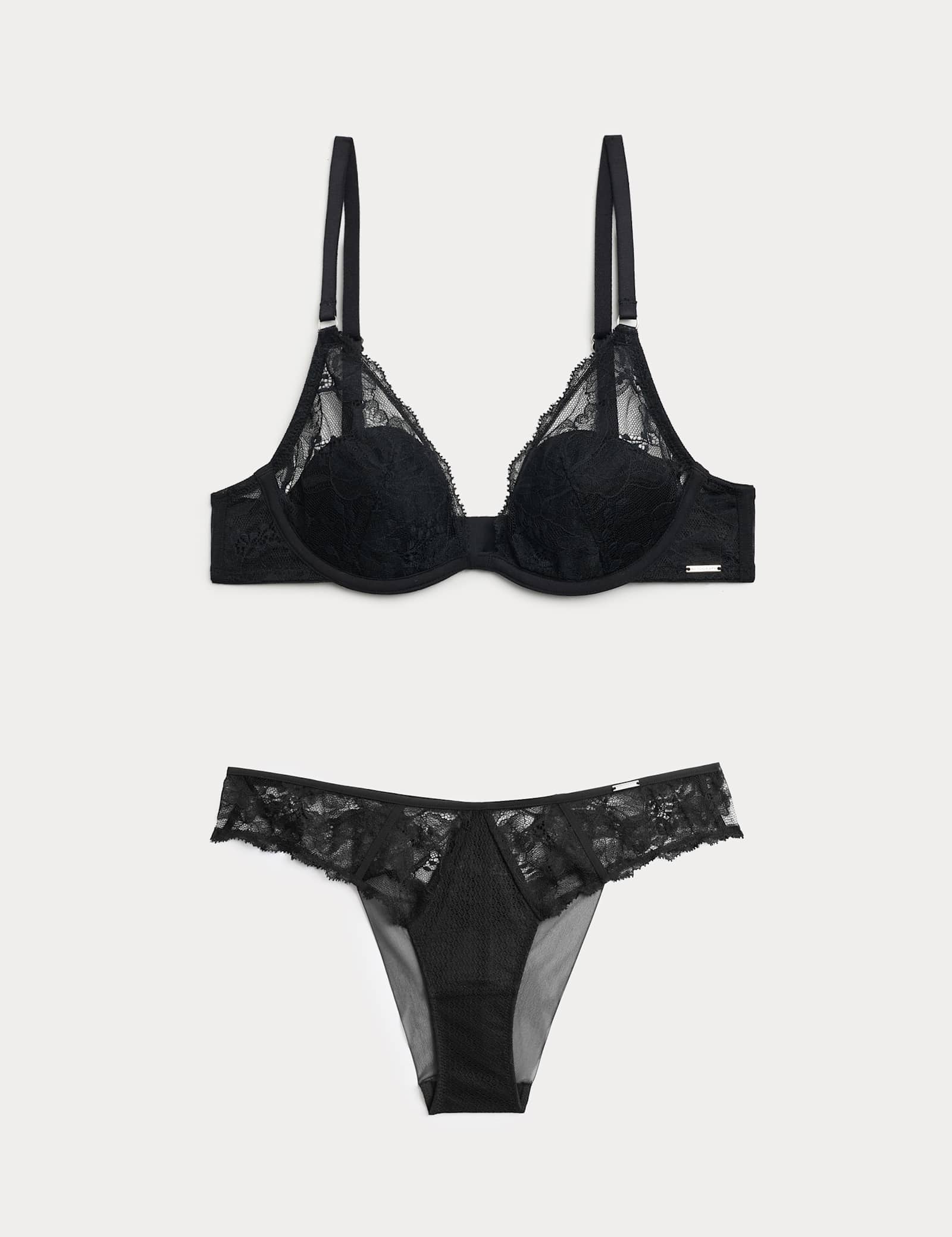 Savannah Lace Wired Plunge Bra Set A-E - image 2