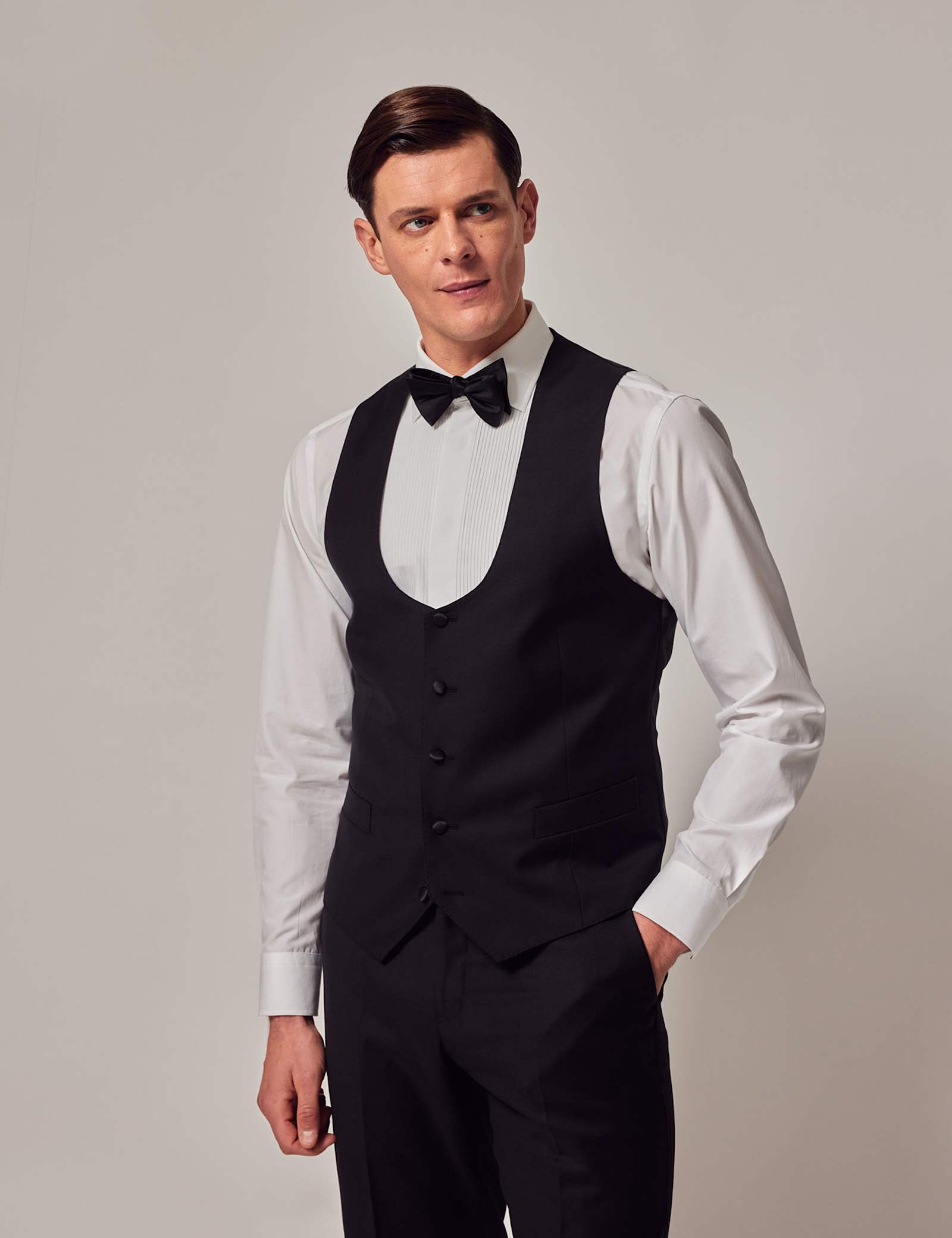 Slim Fit Pure Wool Tuxedo Suit - image 5