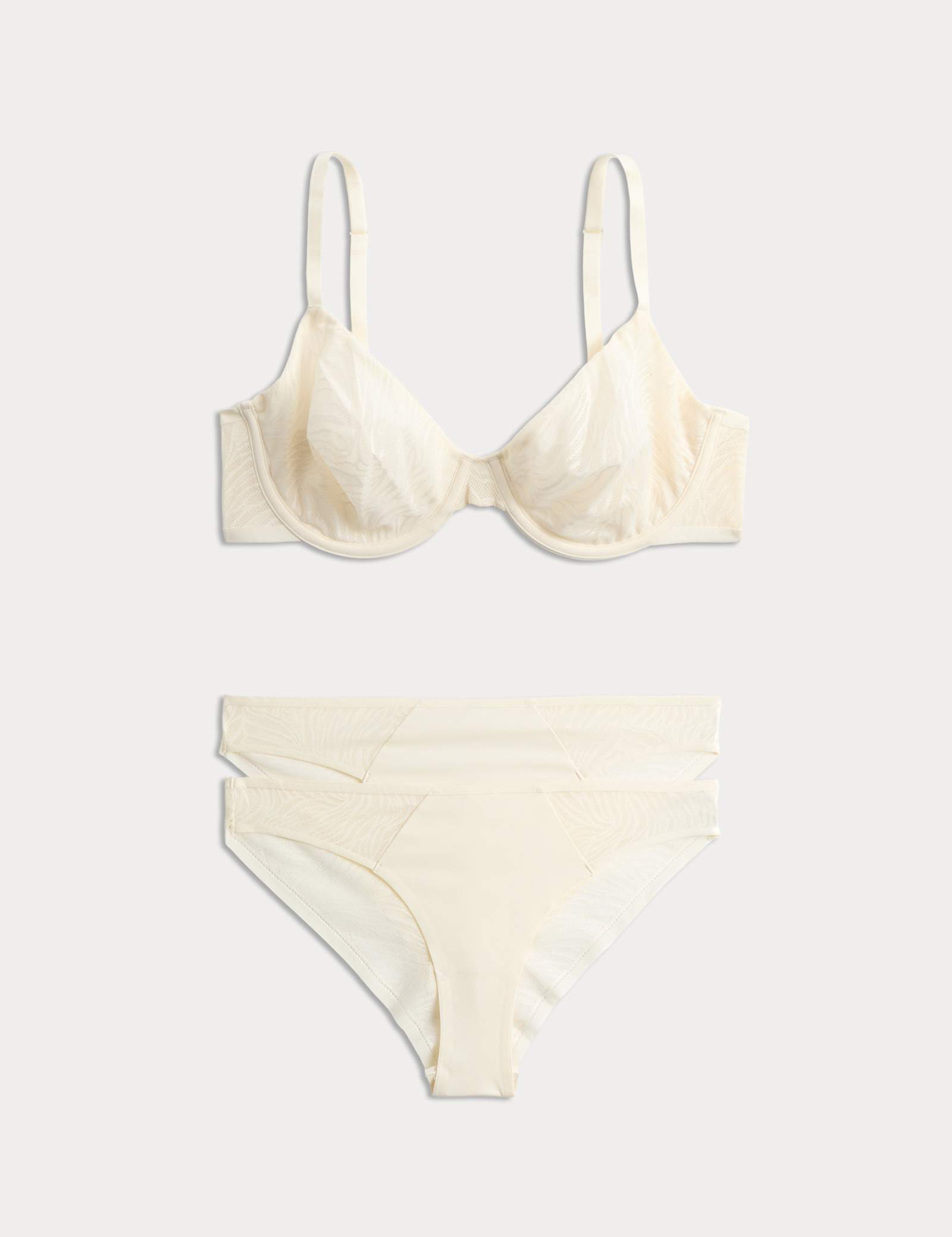 Body Lace Wired Demi Cup Bra Set A-E - image 2
