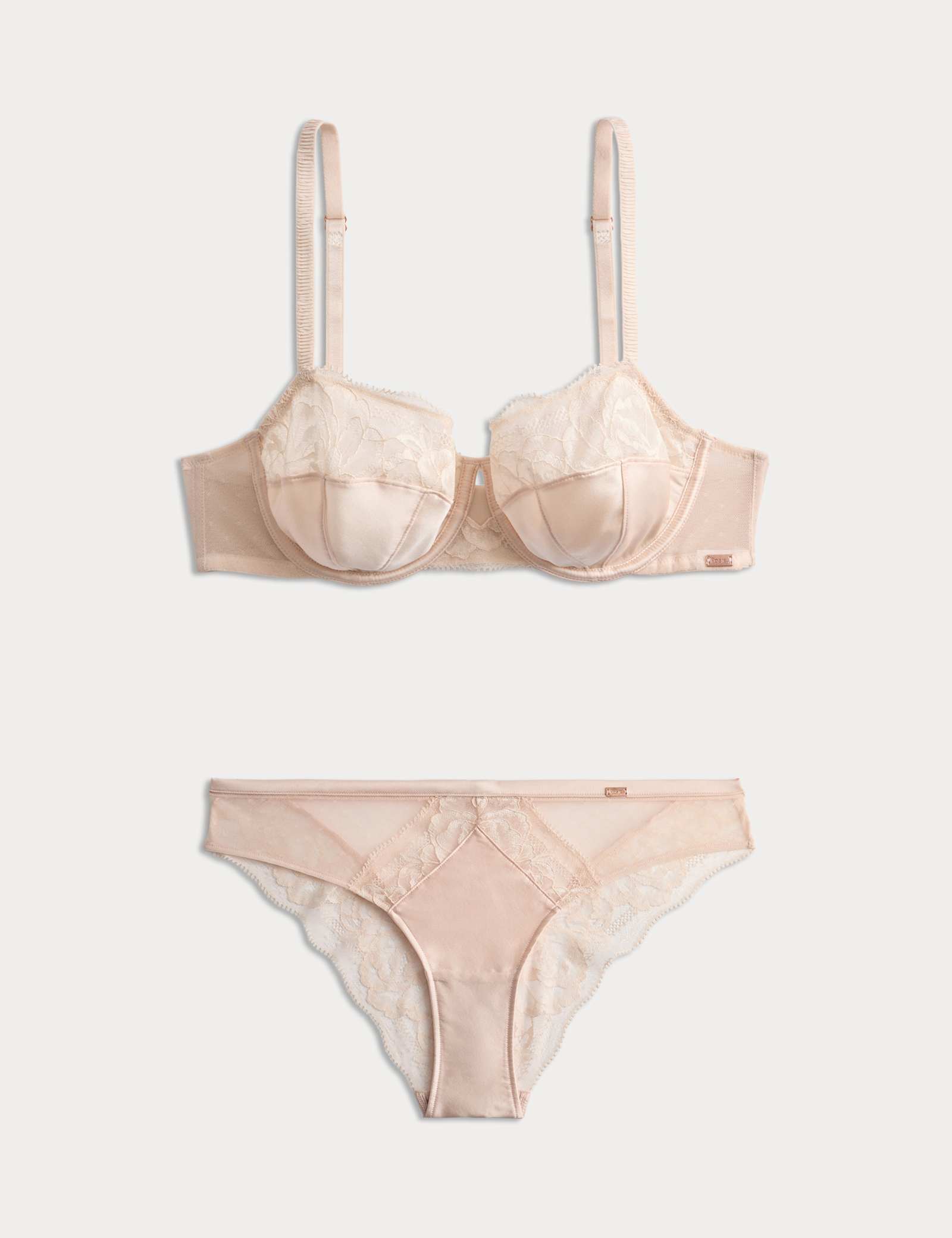 Silk & Lace Wired Balcony Bra Set - image 4