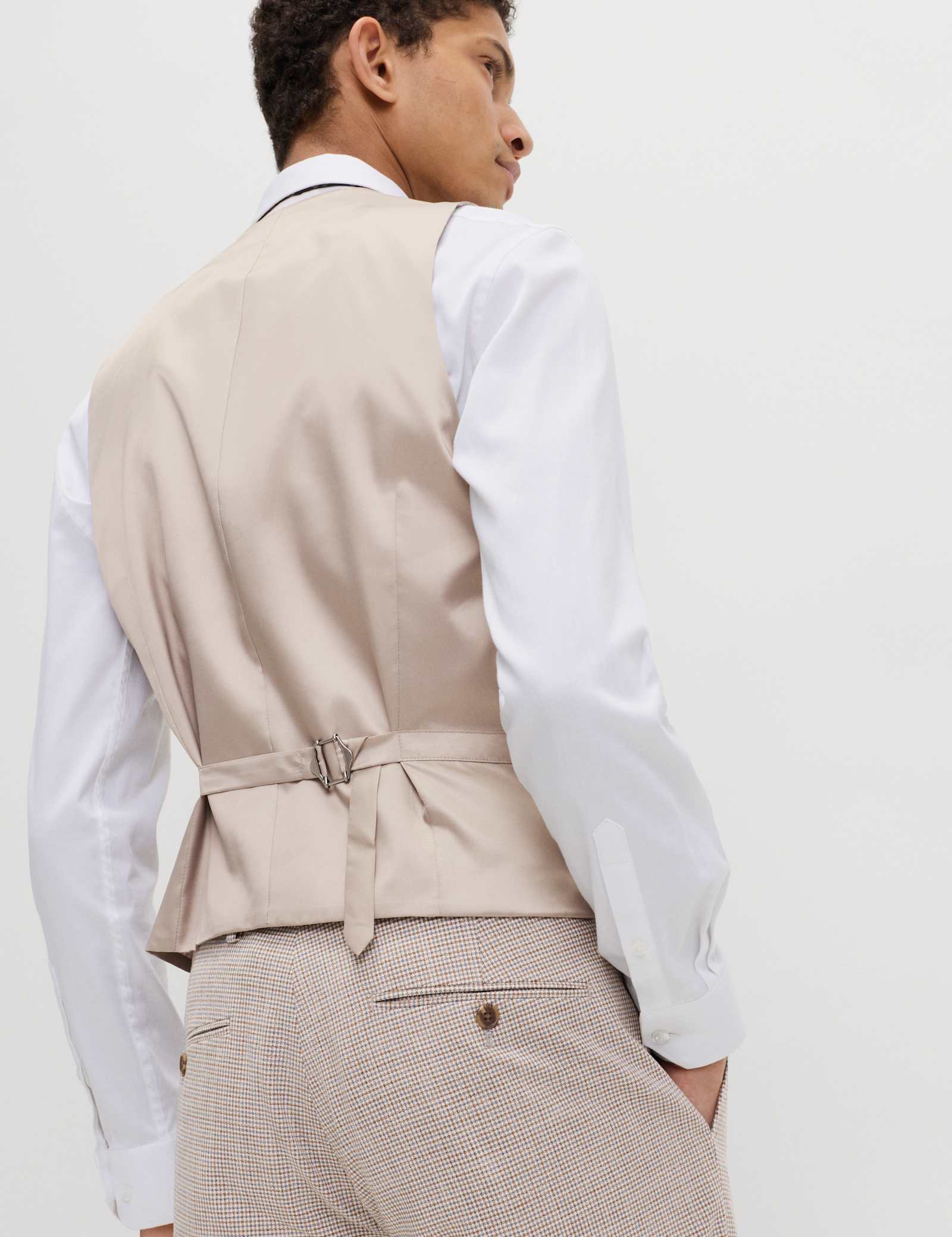 3 Piece Tailored Fit Grid Check Suit - image 4