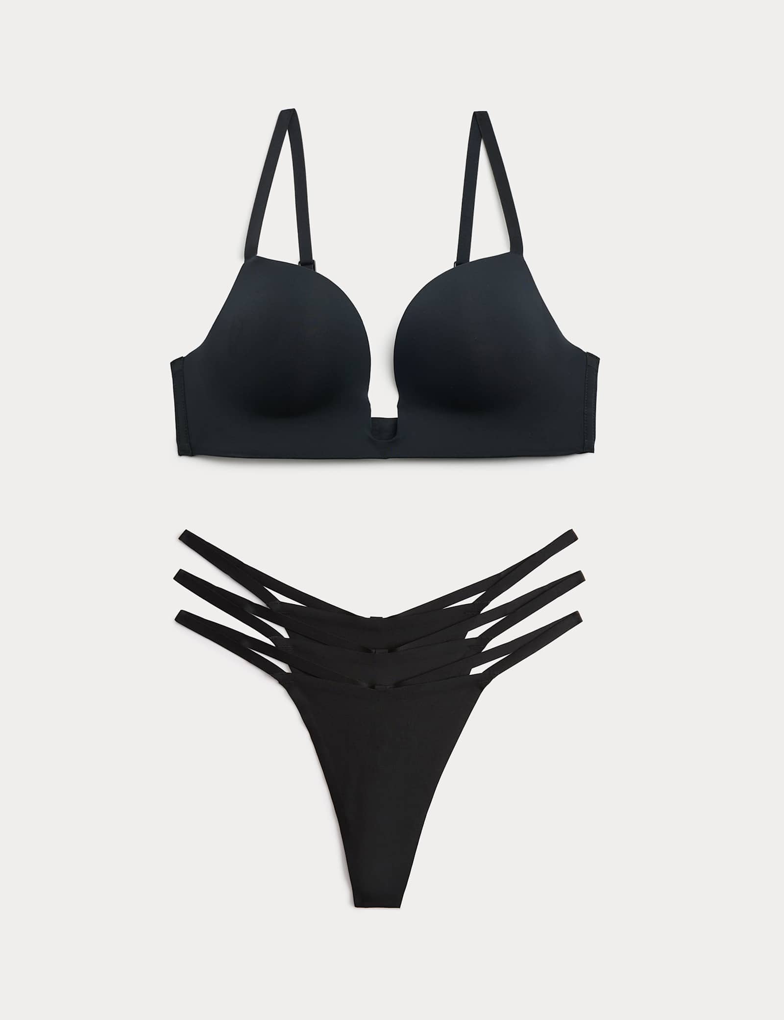 Body Invisibles Wired Push Up Plunge Bra Set A-E - image 3