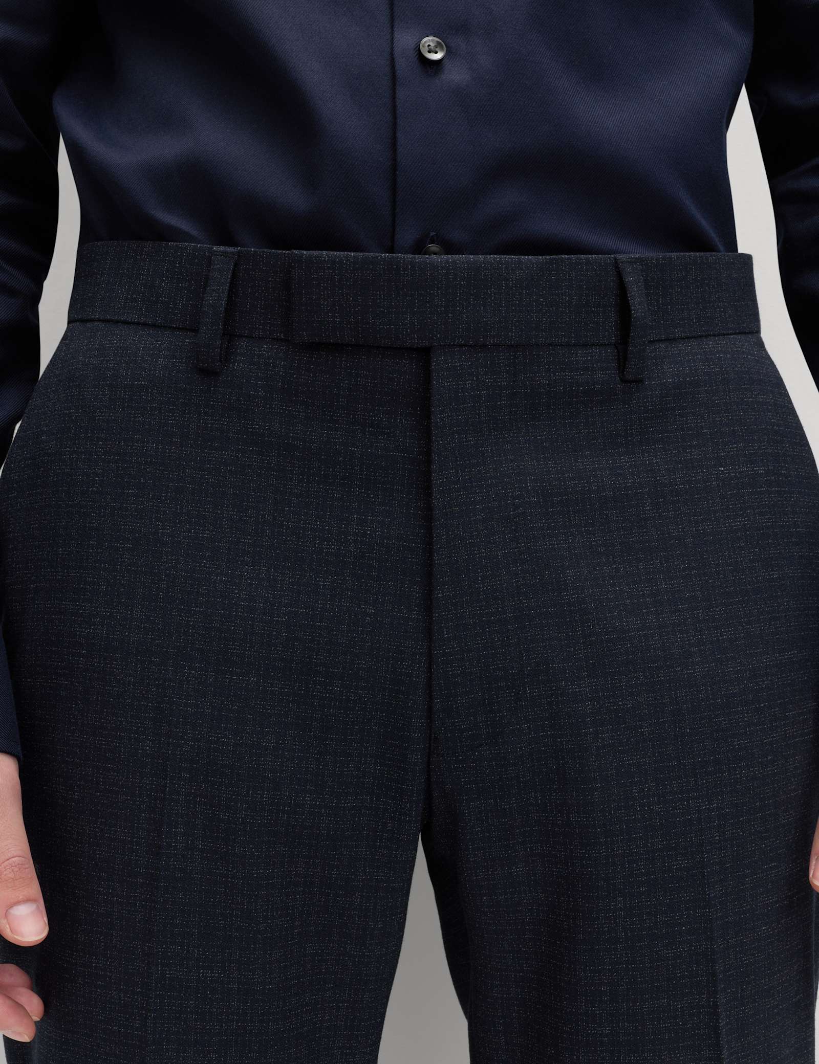3 Piece Skinny Fit Textured Stretch Suit - image 2