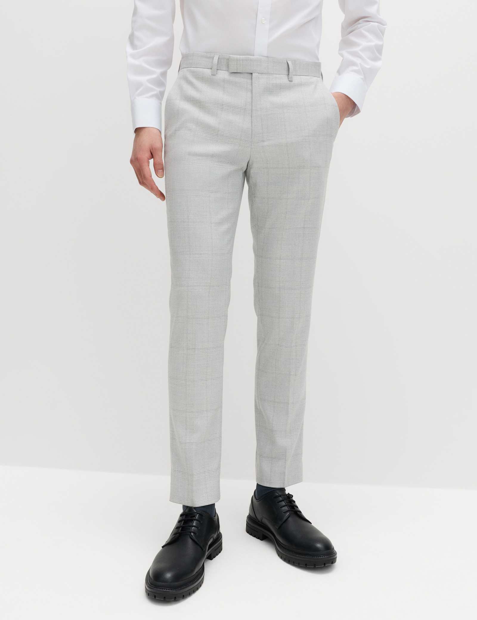 2 Piece Slim Fit Check Double Breasted Suit - image 5