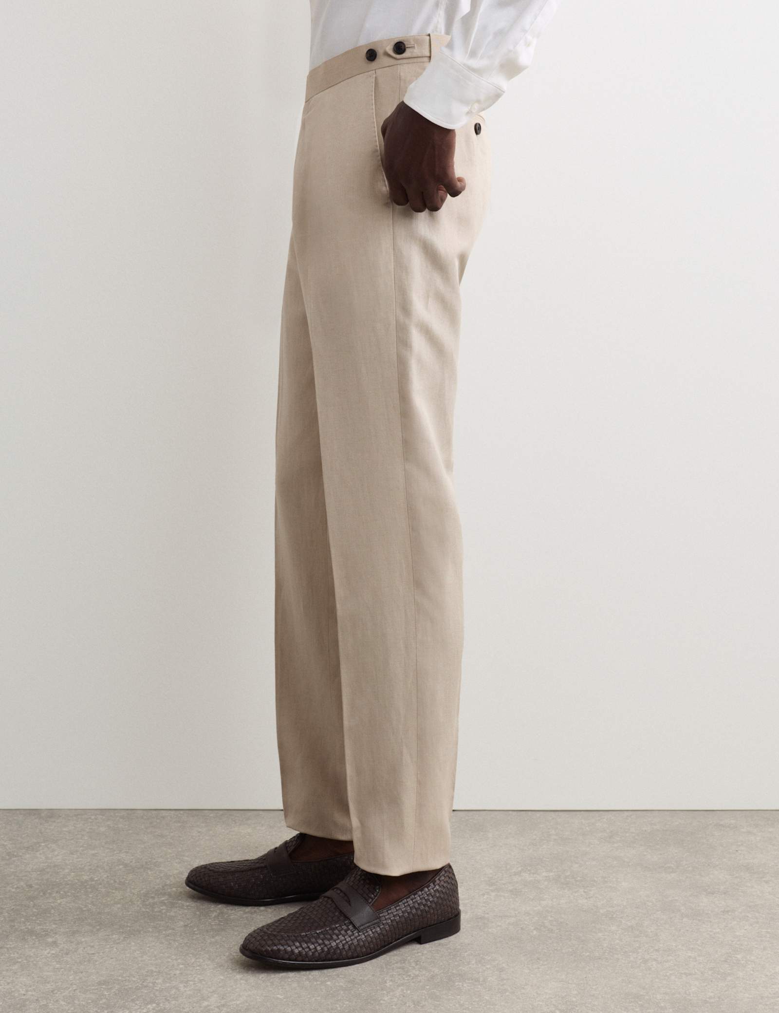 3 Piece Tailored Fit Silk & Linen Blend Suit - image 4
