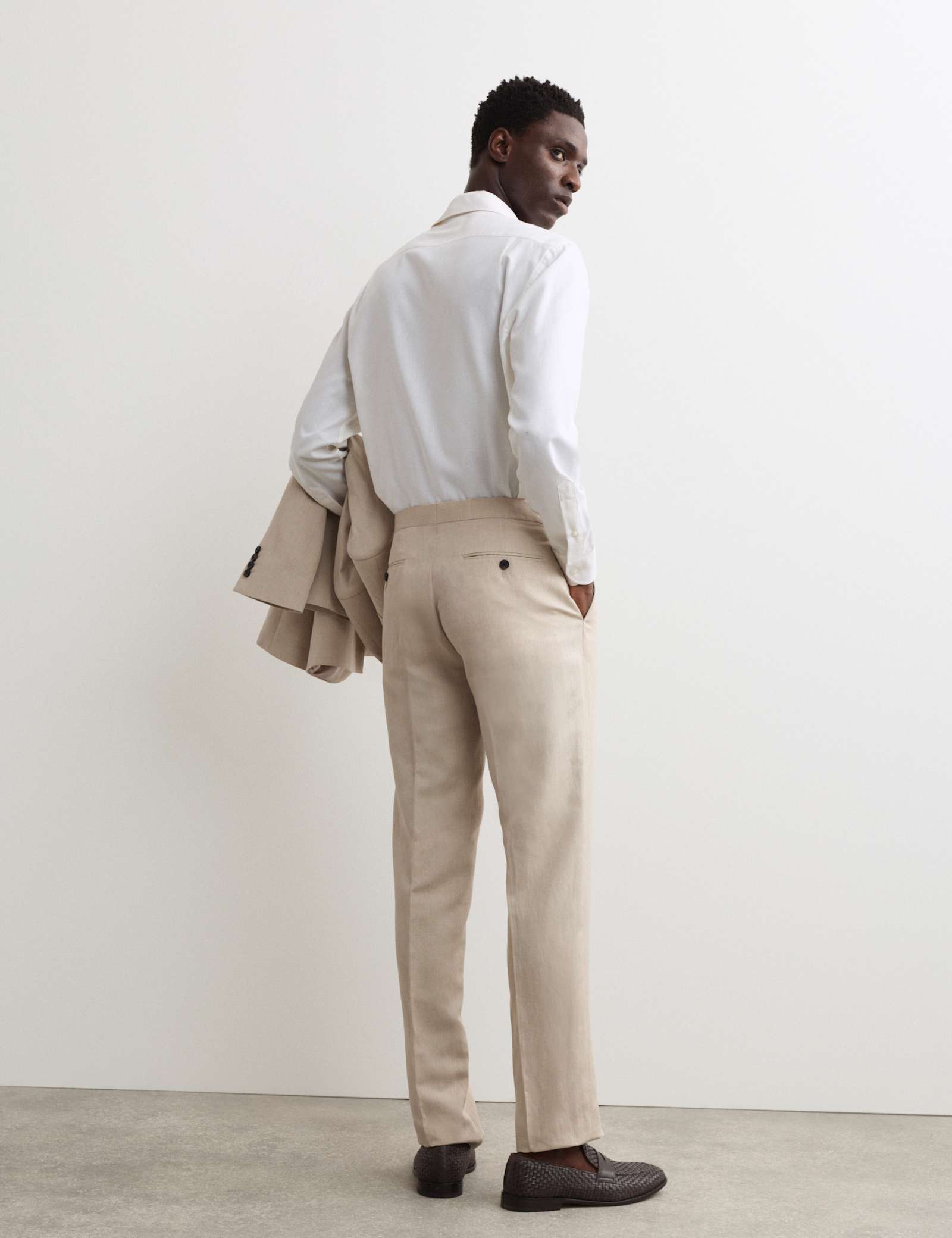3 Piece Tailored Fit Silk & Linen Blend Suit - image 3