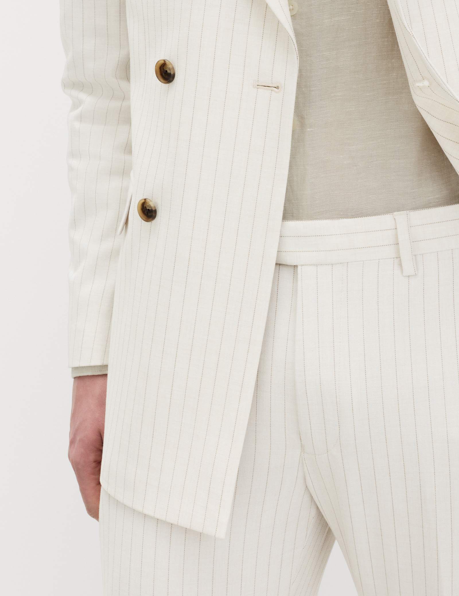 2 Piece Slim Fit Pinstripe Double Breasted Suit - image 5
