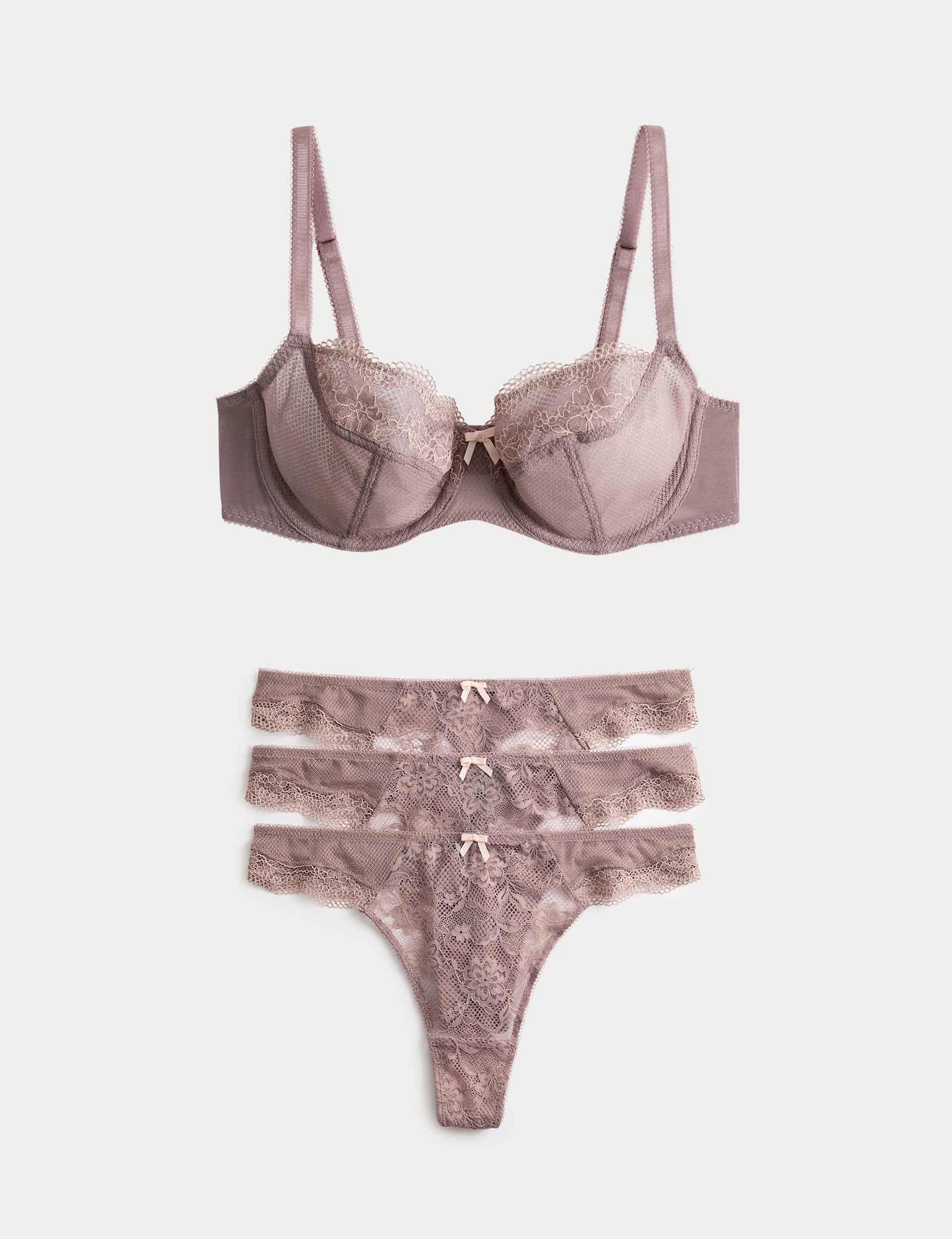 Jasmine Lace Wired Balcony Bra Set A-E - image 3