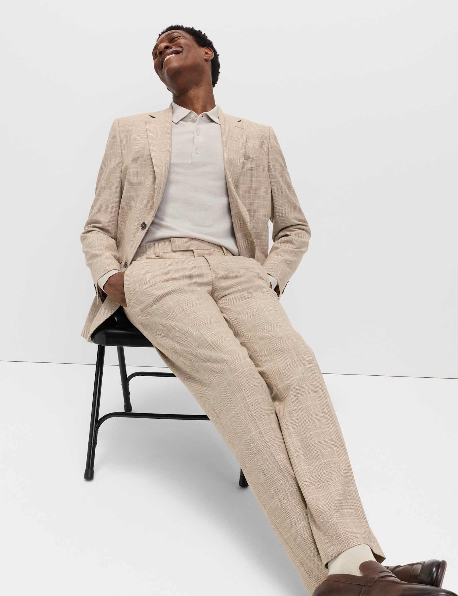 3 Piece Regular Fit Prince of Wales Check Suit - image 4
