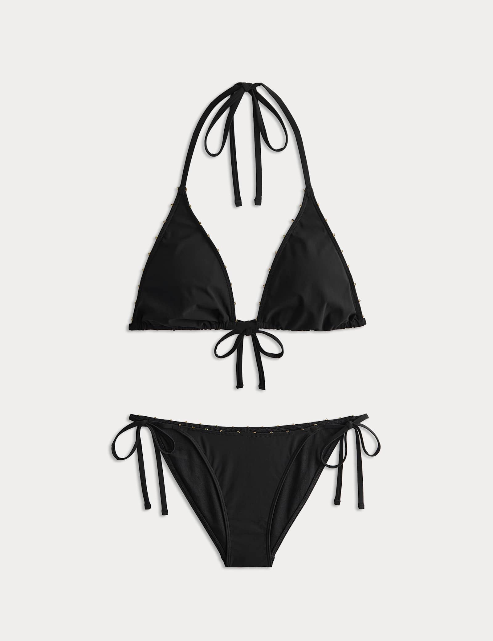 Bead Detail Triangle Bikini Set - image 3