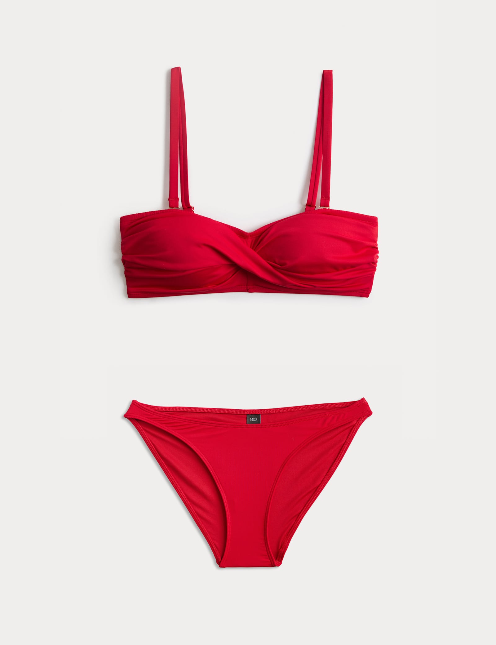 Padded Twist Front Bandeau Bikini Set - image 3
