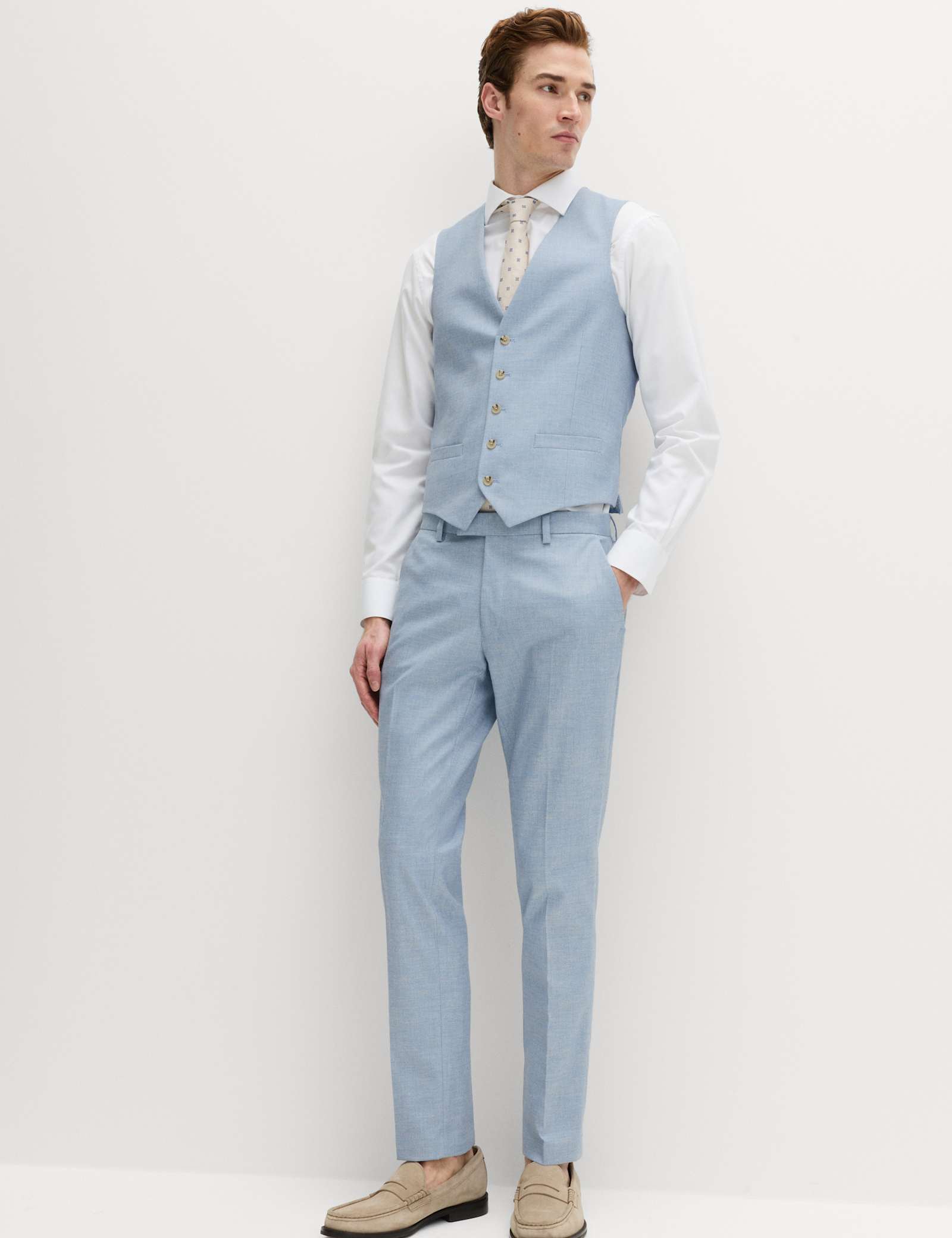 3 Piece Slim Fit Textured Stretch Suit - image 4