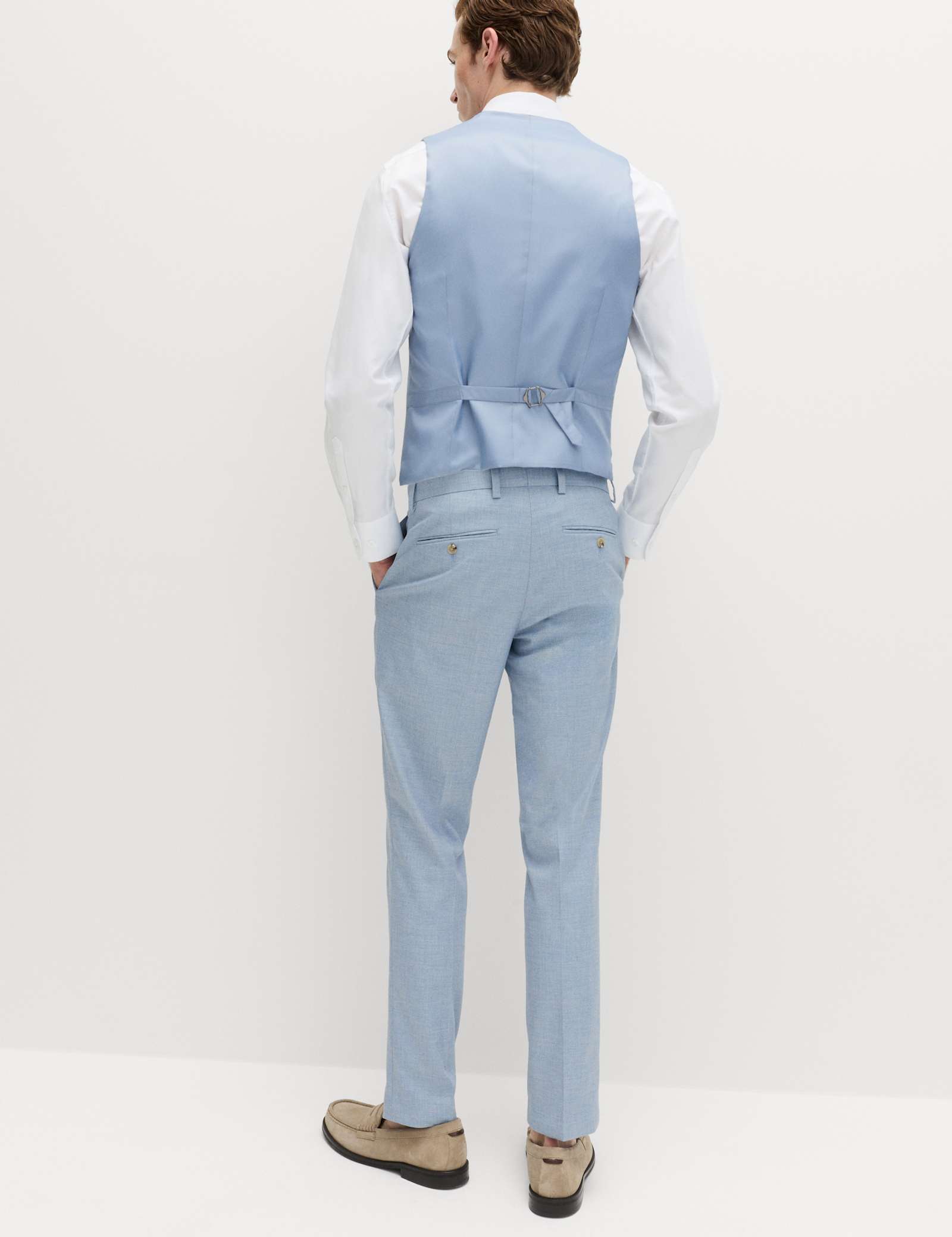 3 Piece Slim Fit Textured Stretch Suit - image 5
