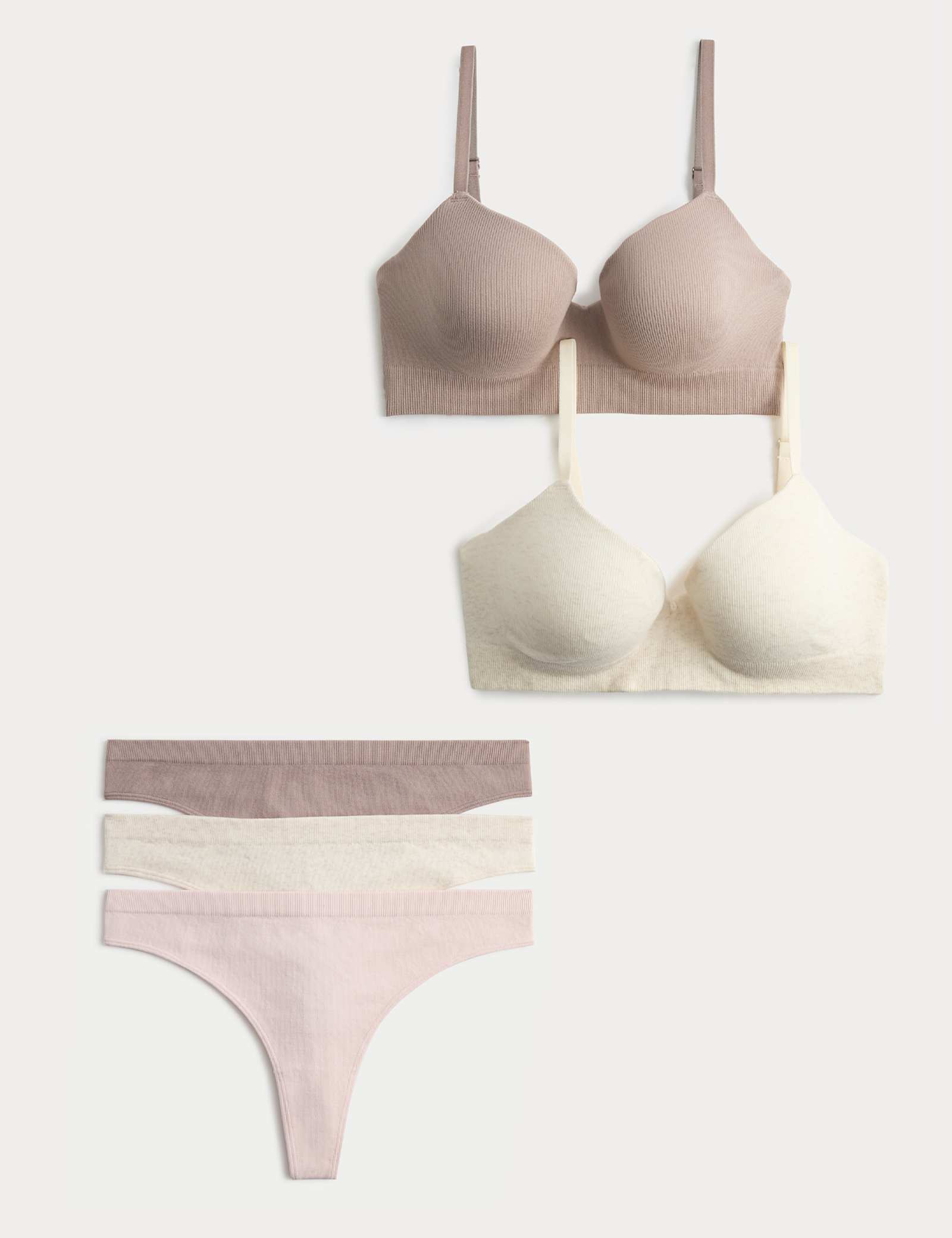2 Pack Seamfree Wired Demi Cup Bras Set A-E - image 2