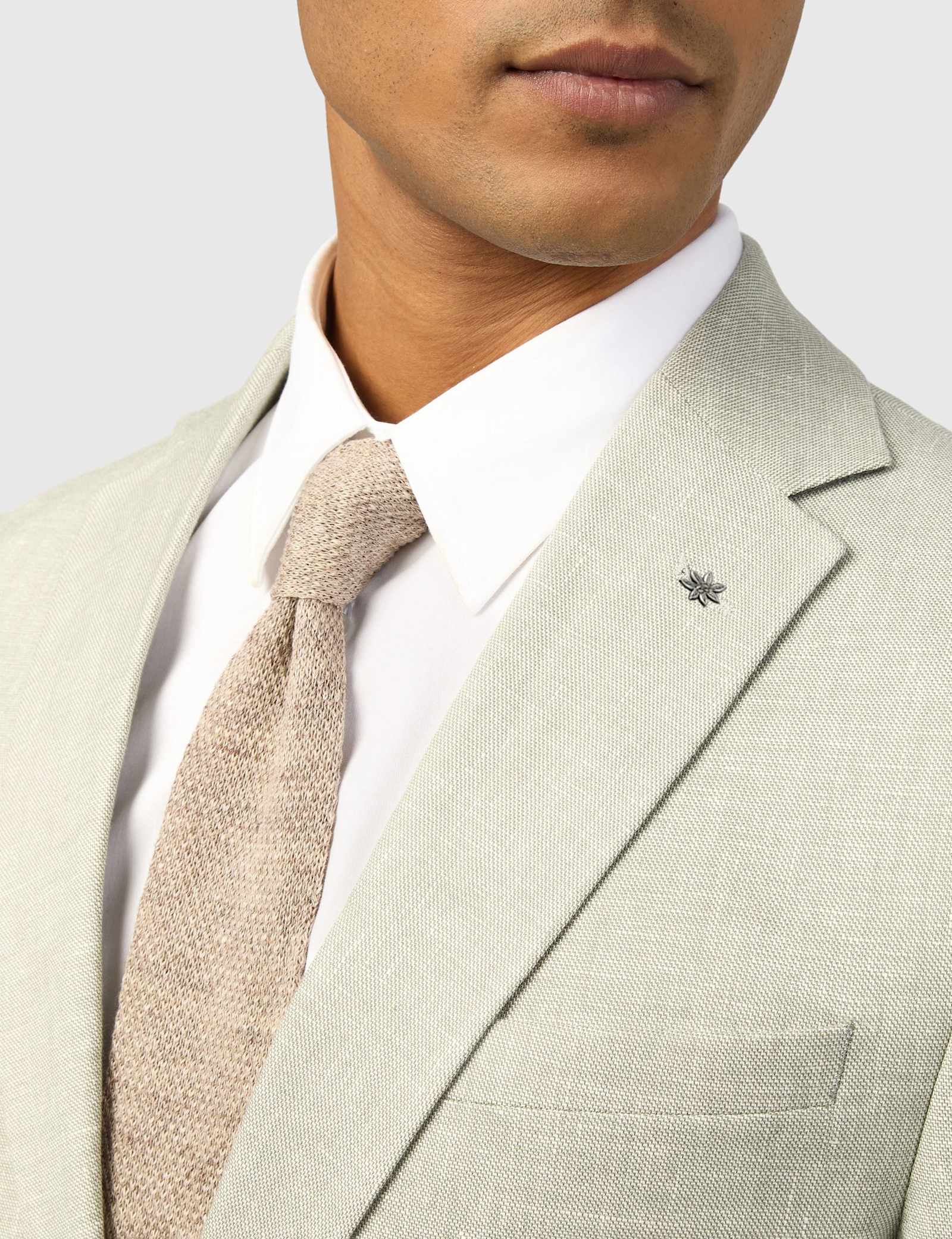 Slim Fit Linen Rich Single Breasted Suit - image 3