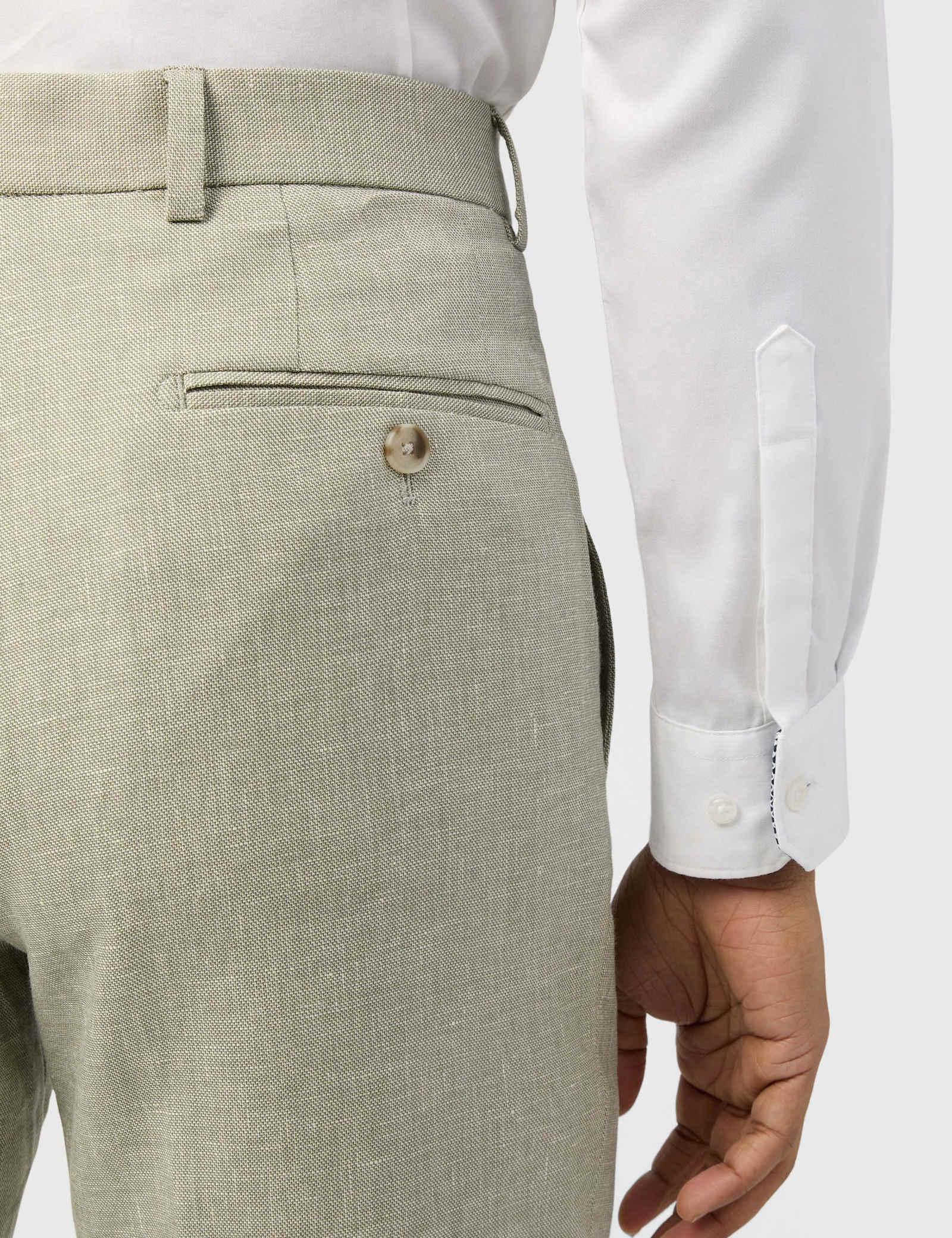 Slim Fit Linen Rich Single Breasted Suit - image 5