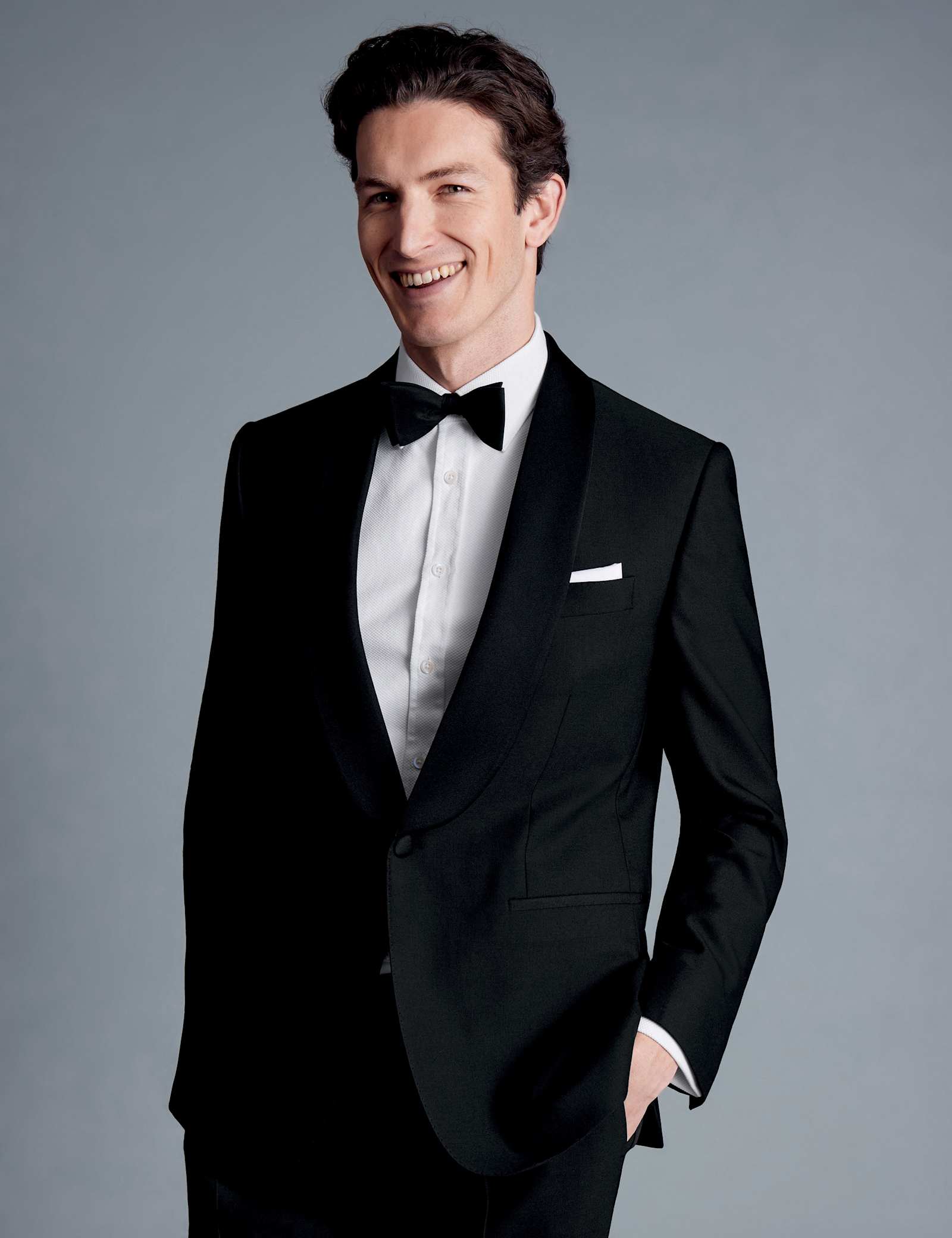 Regular Fit Super 120's Wool Tuxedo Suit - image 3