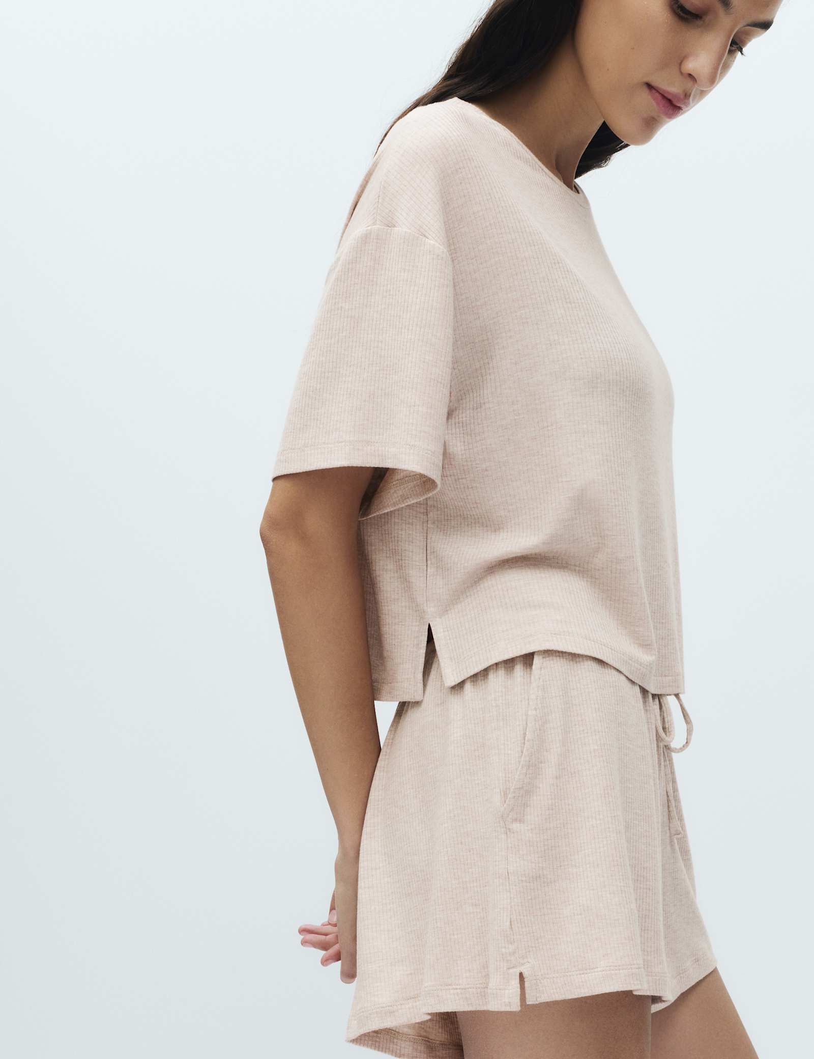 Modal Rich Ribbed Pyjama Top Set - image 2