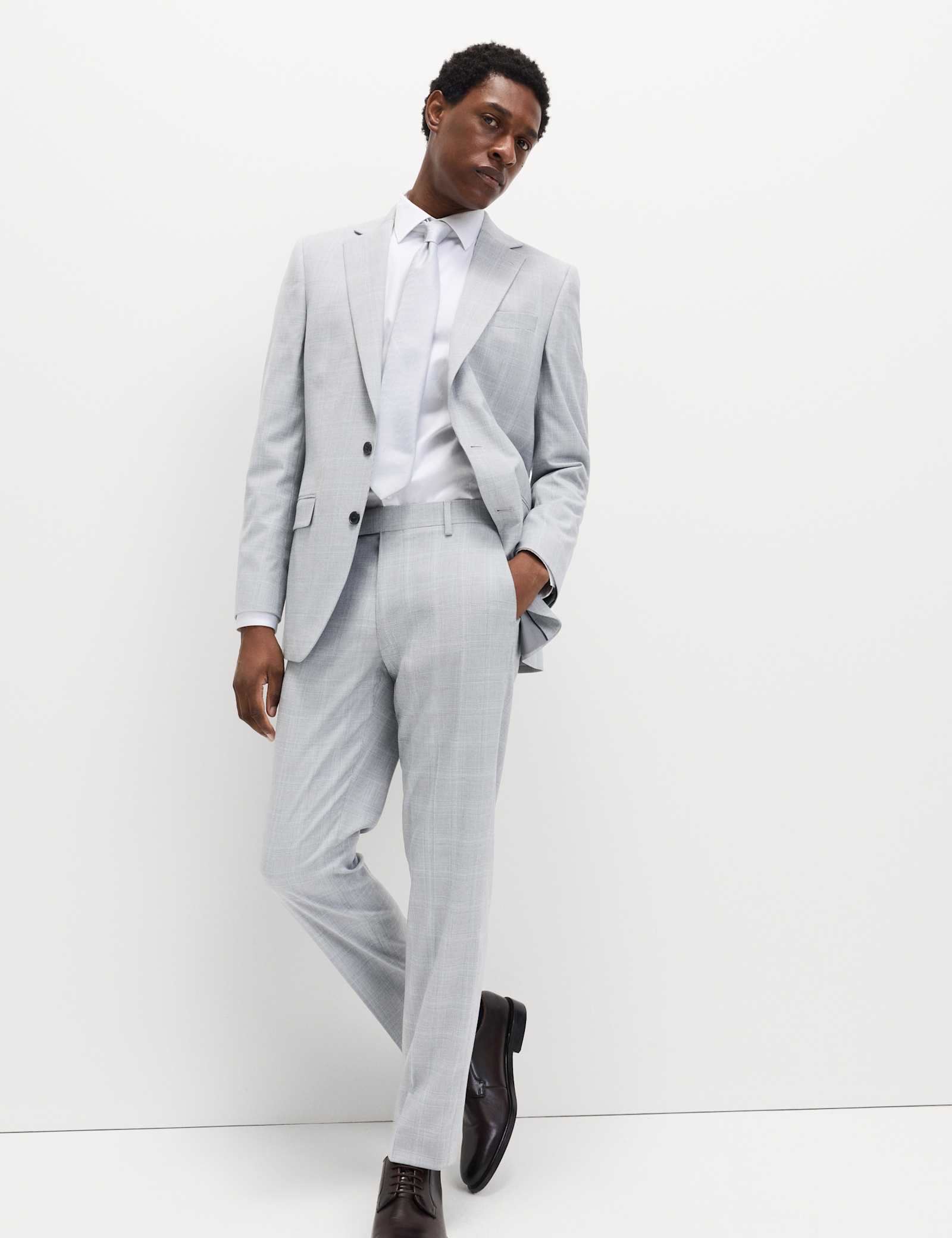 2 Piece Regular Fit Check Stretch Suit - image 5