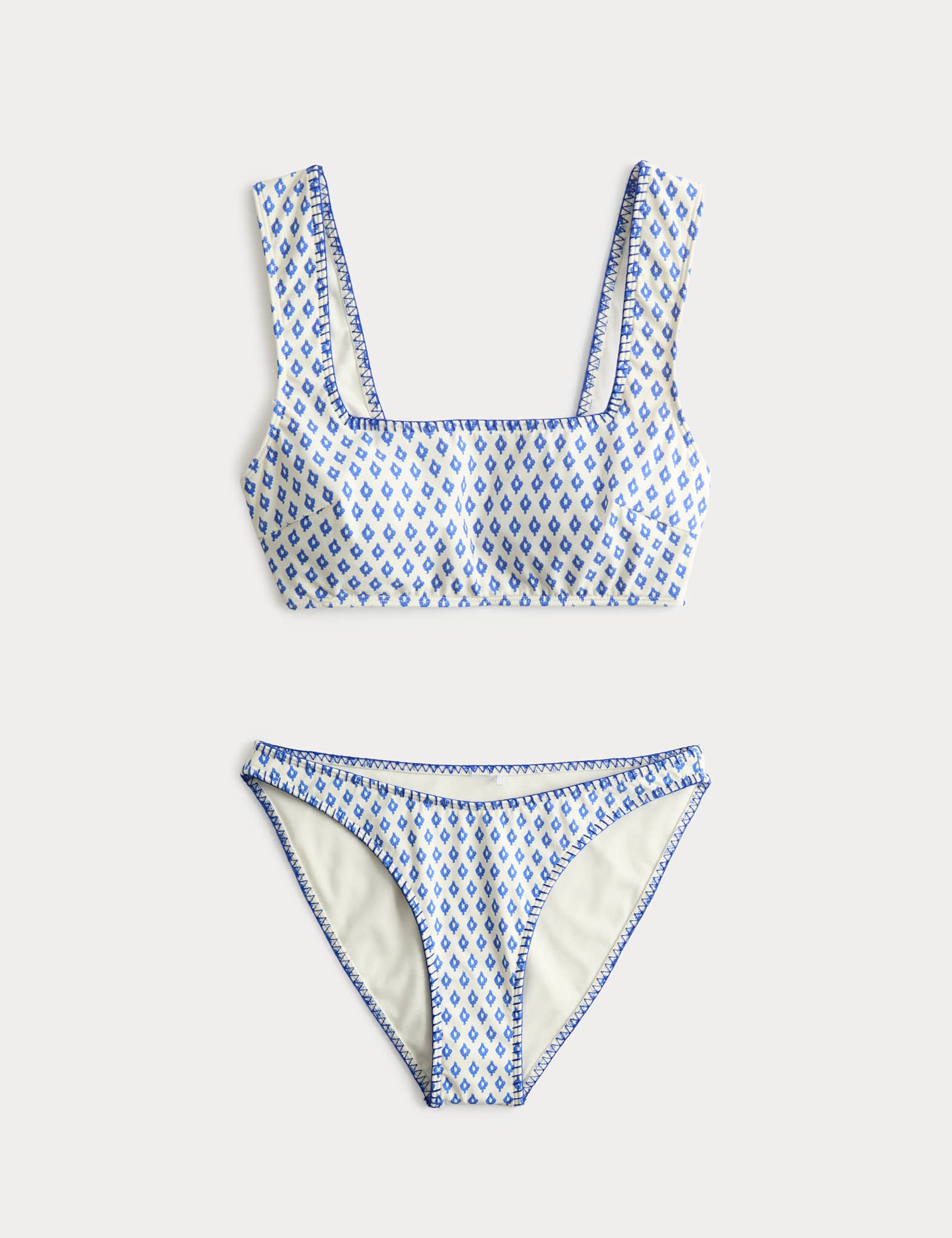 Printed Scoop Neck Whipstitch Bikini Set - image 2