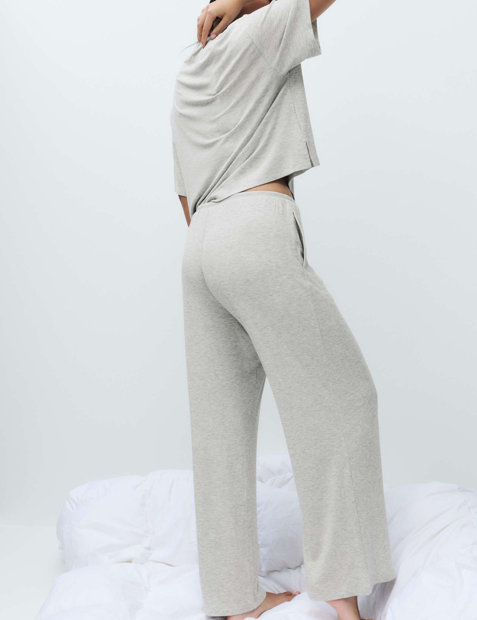 Modal Rich Ribbed Pyjama Top Set - image 5