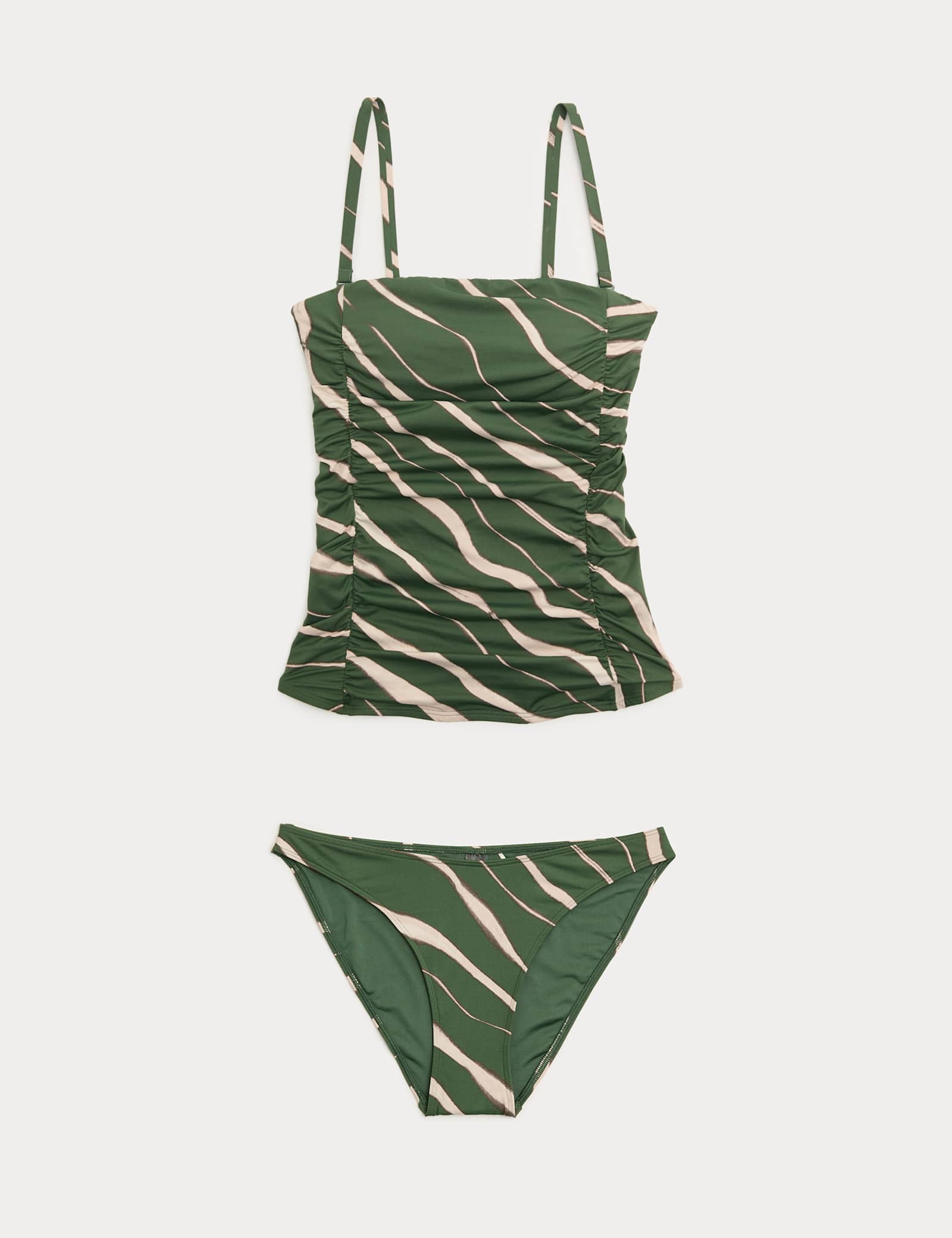 Tummy Control Printed Ruched Tankini Set - image 2
