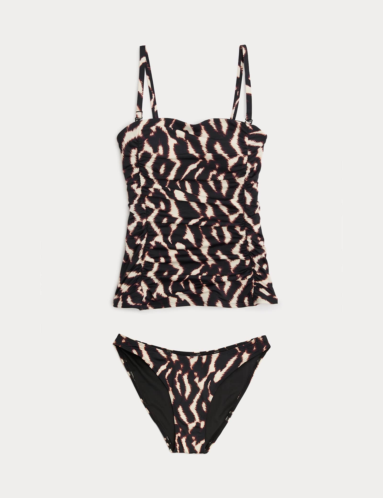 Tummy Control Printed Ruched Tankini Set - image 2