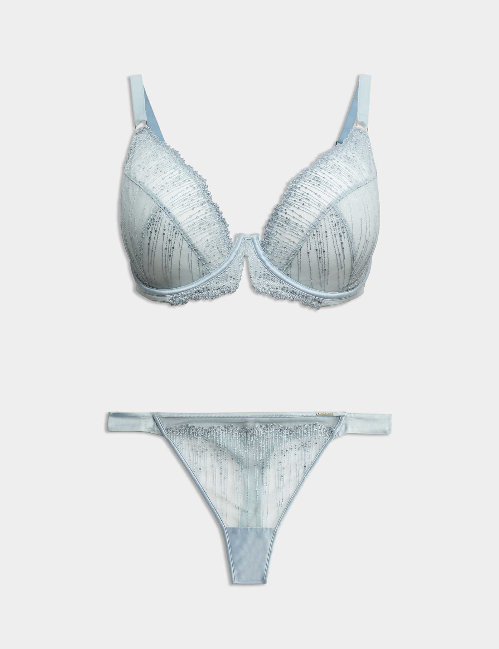 Florence Embroidery Wired Plunge Bra Set F-H - image 2
