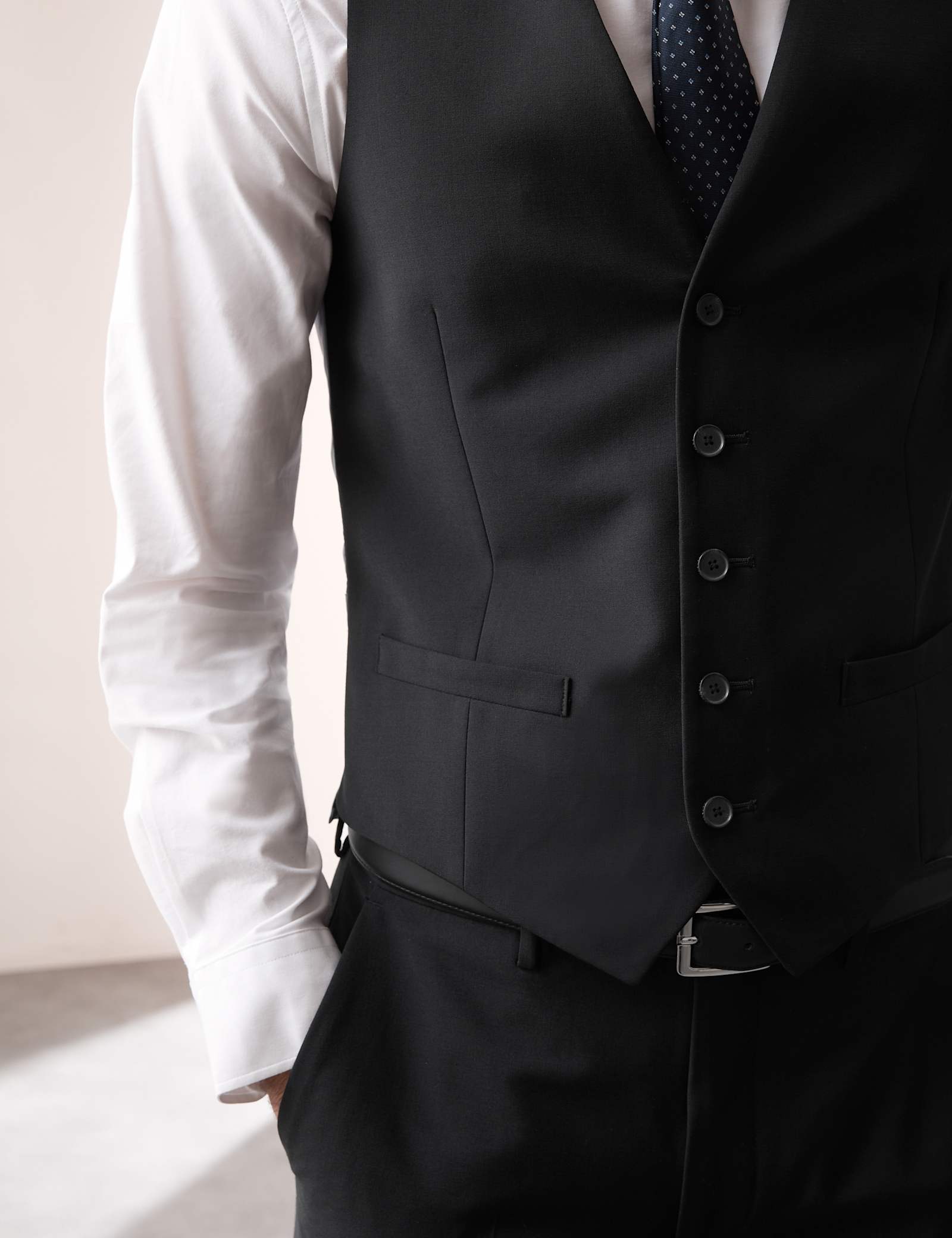 3 Piece Slim Fit Wool Blend Stretch Suit - image 4