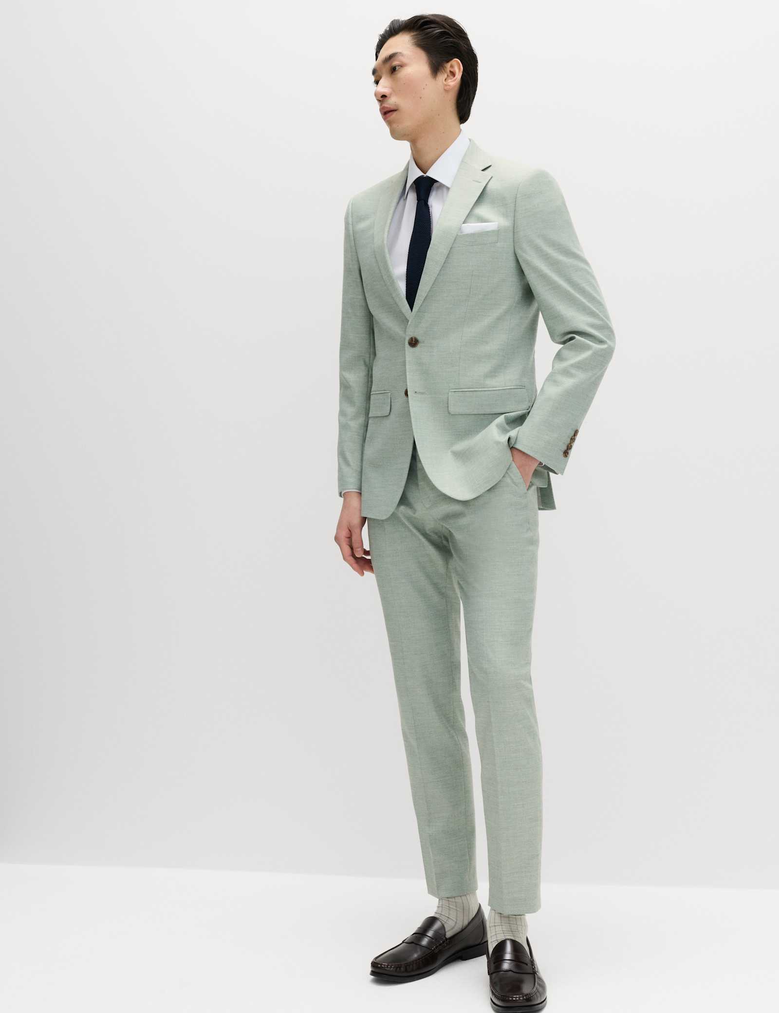 2 Piece Slim Fit Textured Stretch Suit - image 3