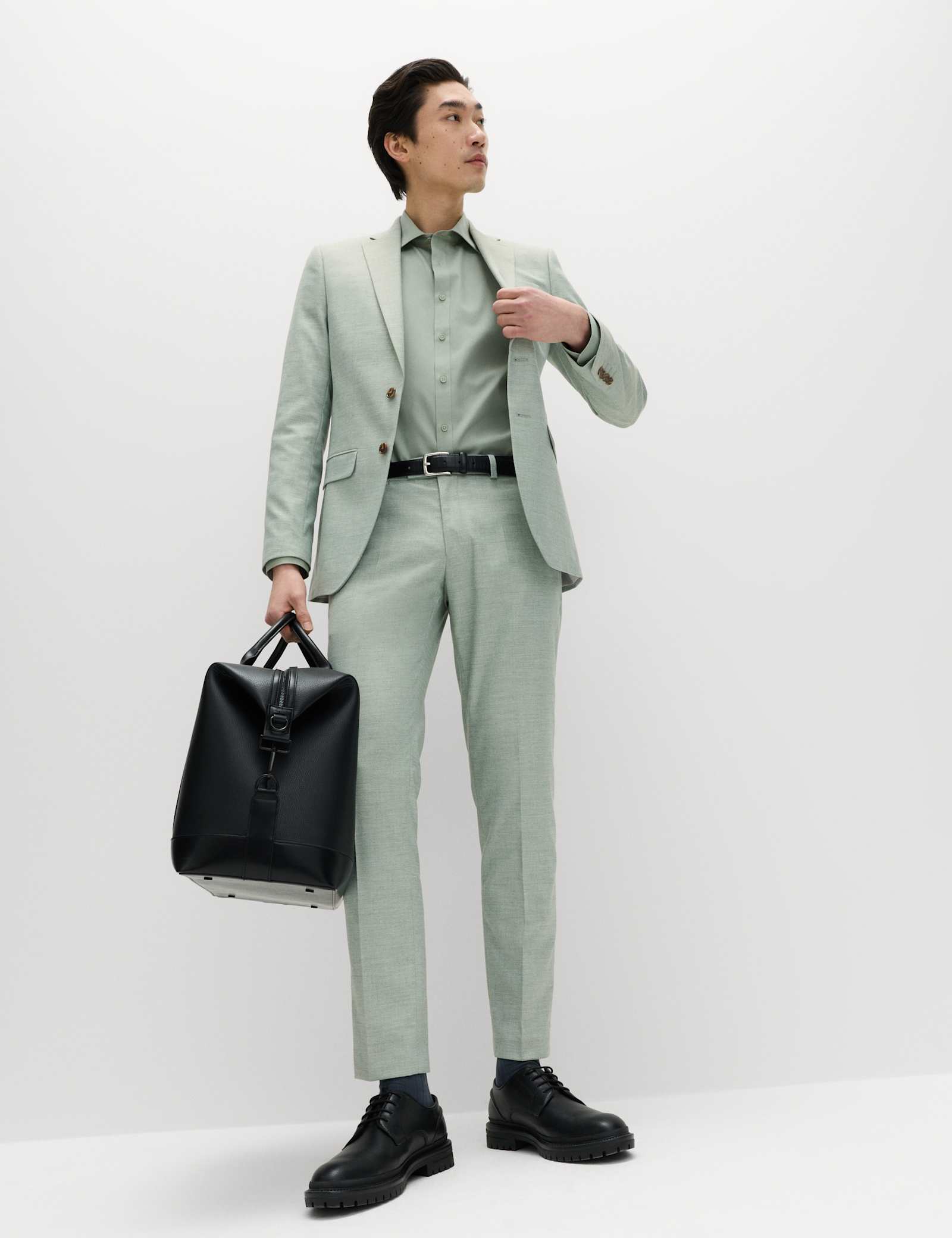 2 Piece Slim Fit Textured Stretch Suit - image 5