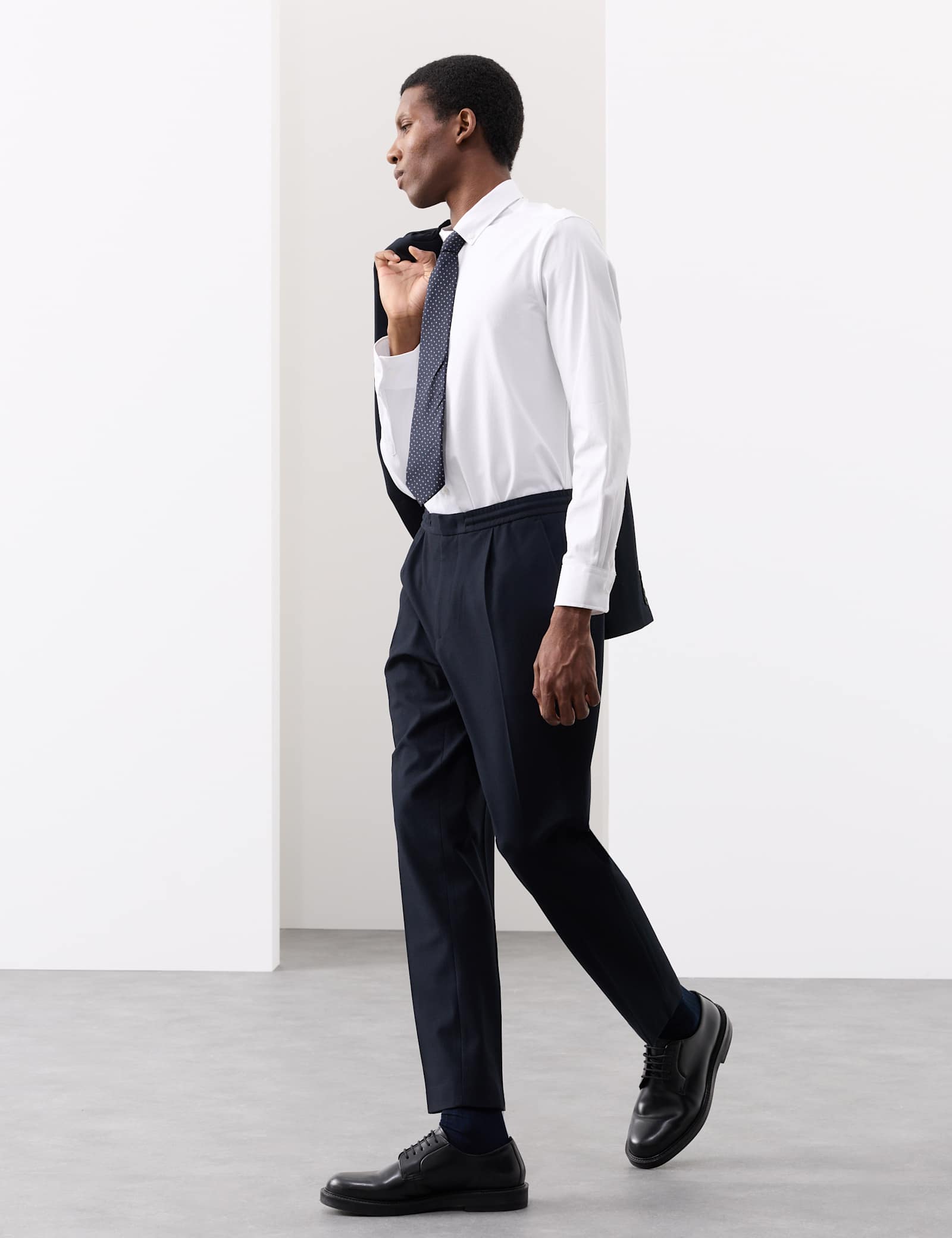 2 Piece Tailored Fit Wool Blend Performance Suit - image 3
