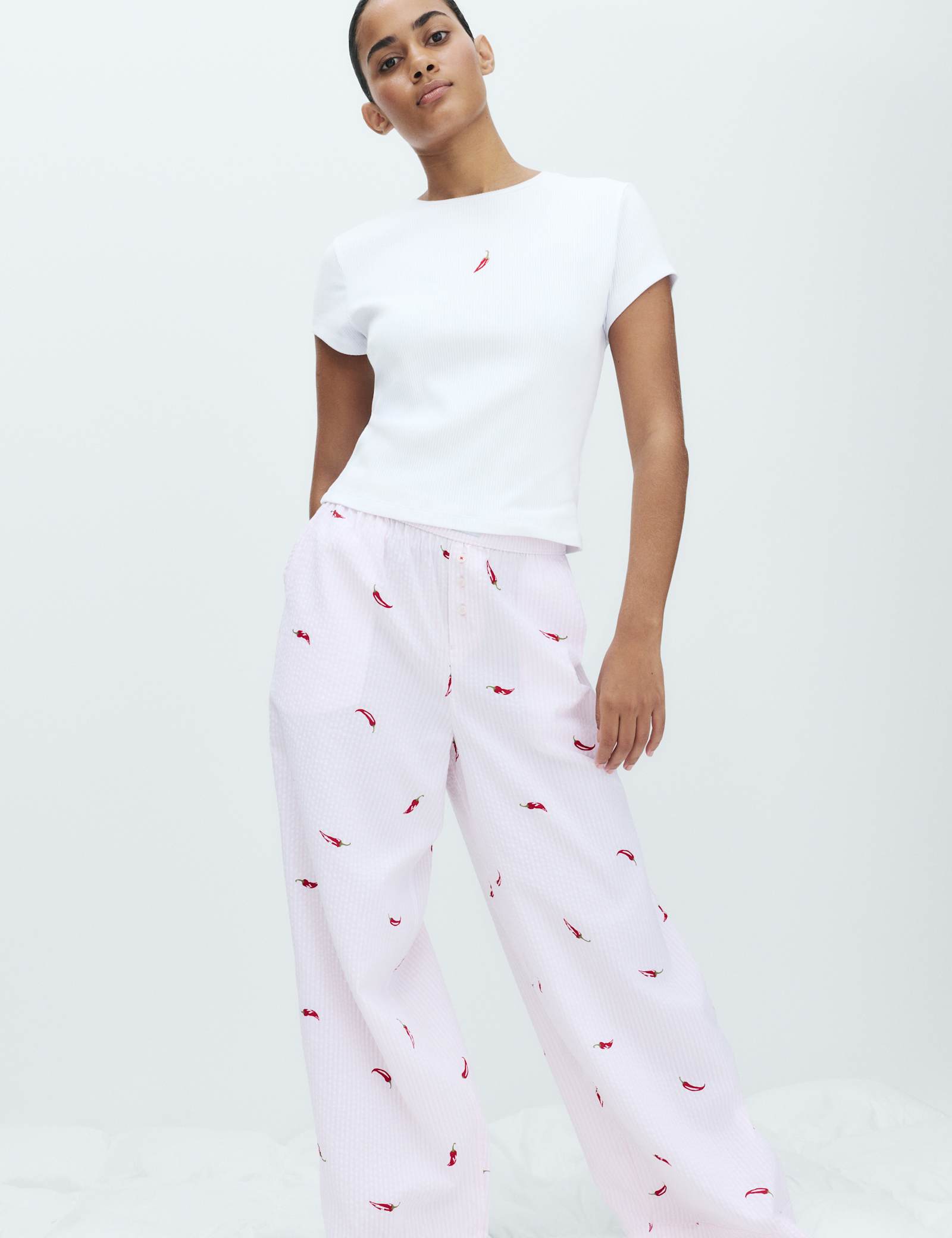 Cotton Modal Ribbed Pyjama T-Shirt Set - image 4