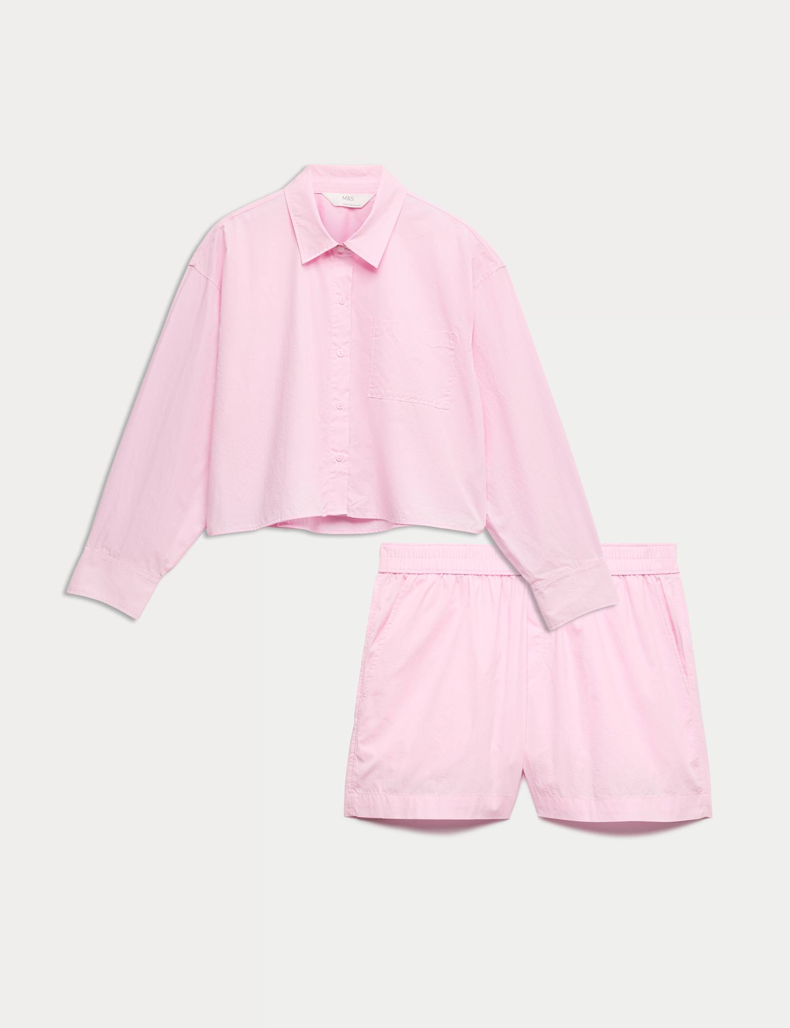 Pure Cotton Cropped Pyjama Shirt Set - image 3