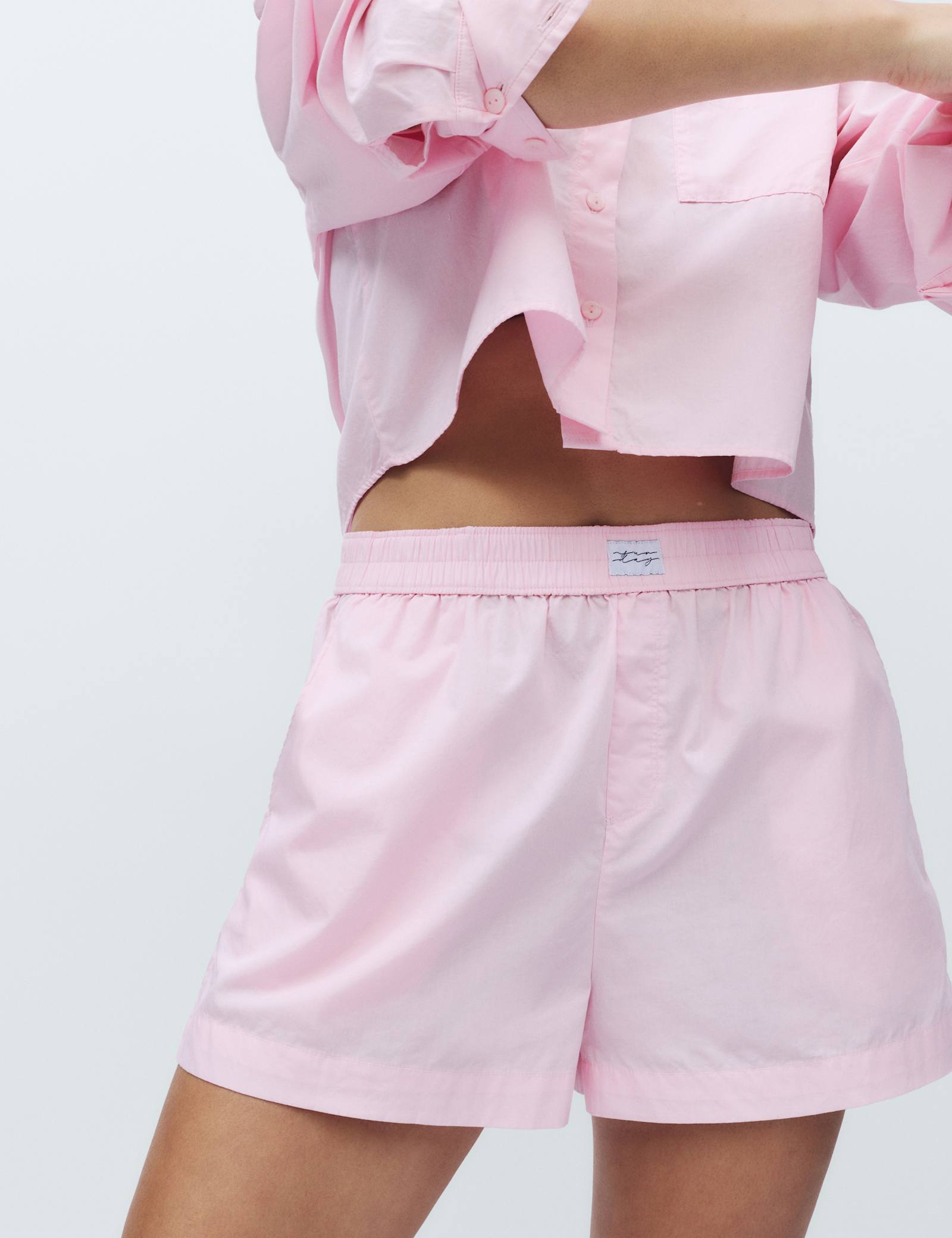 Pure Cotton Cropped Pyjama Shirt Set - image 5