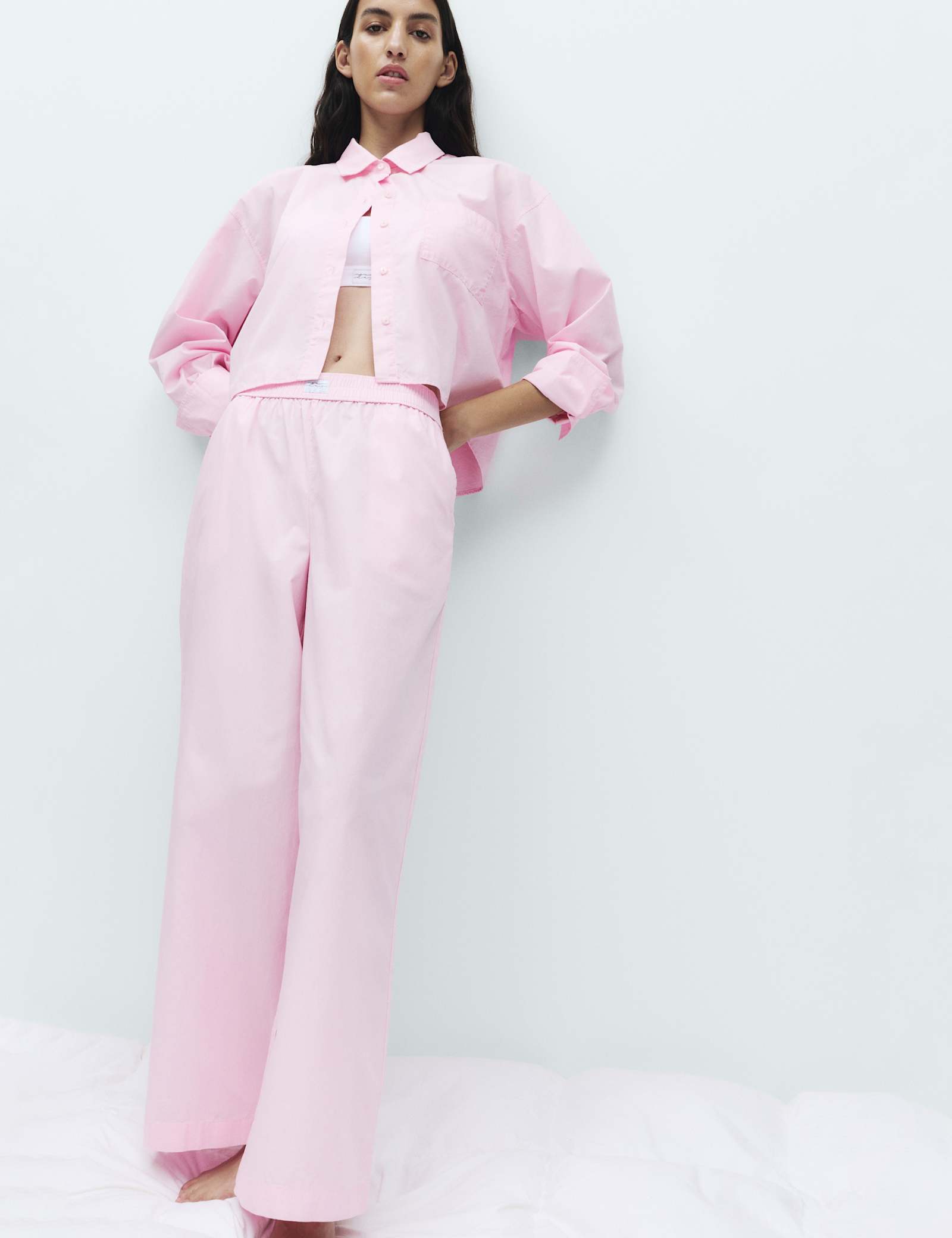 Pure Cotton Cropped Pyjama Shirt Set - image 5