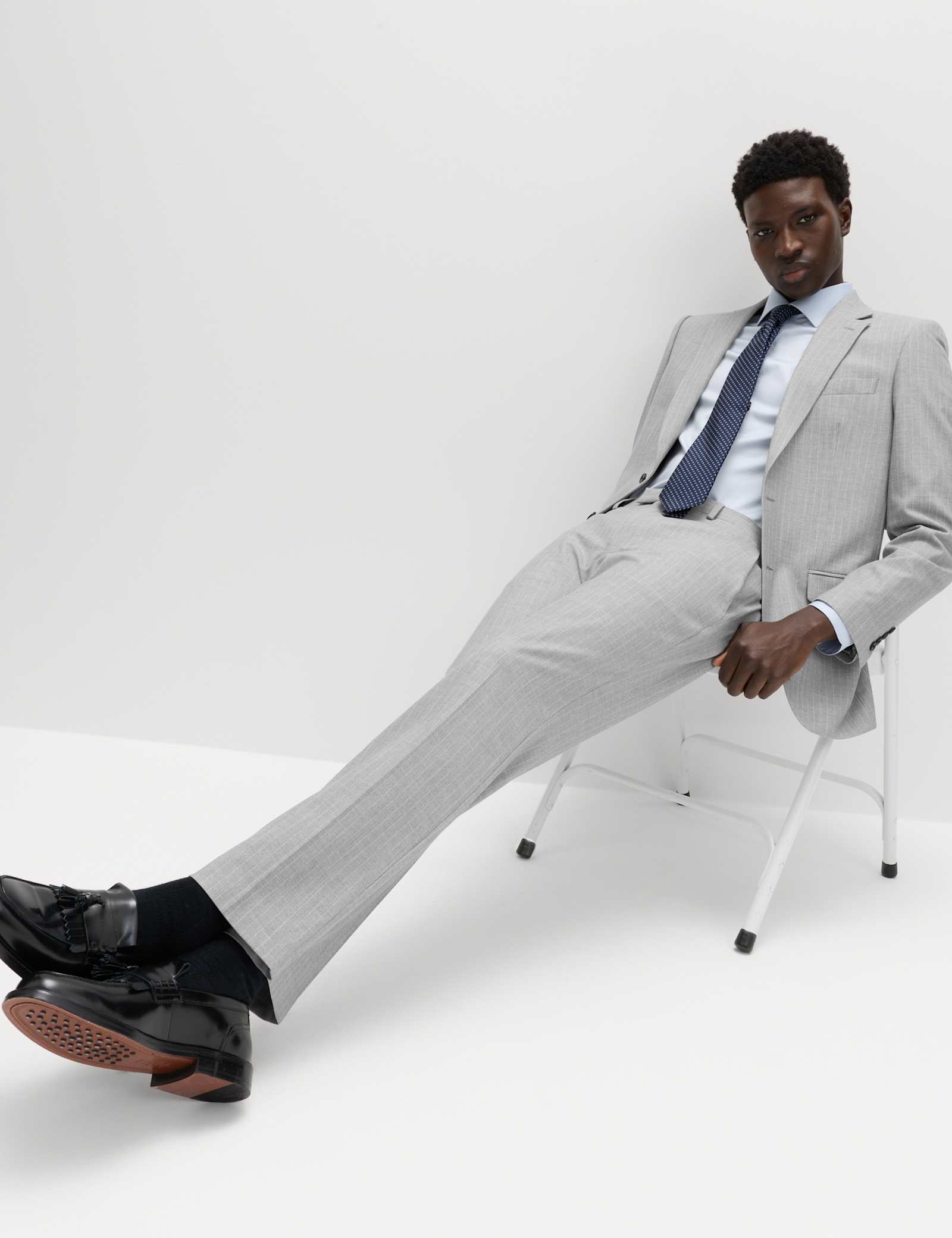 2 Piece Regular Fit Pinstripe Stretch Suit - image 5