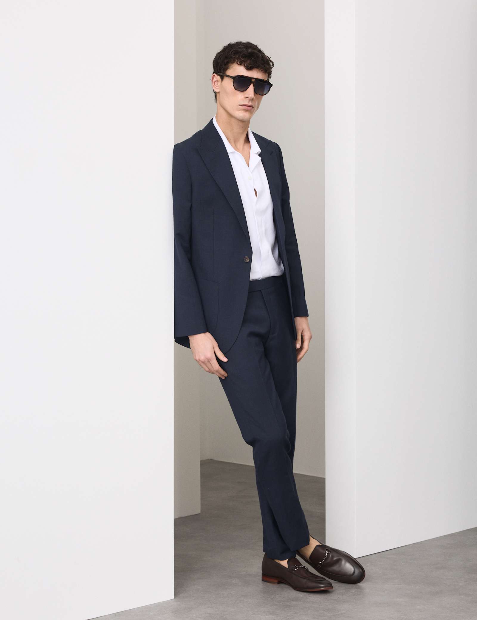 2 Piece Tailored Fit Wool Blend Textured Suit - image 4