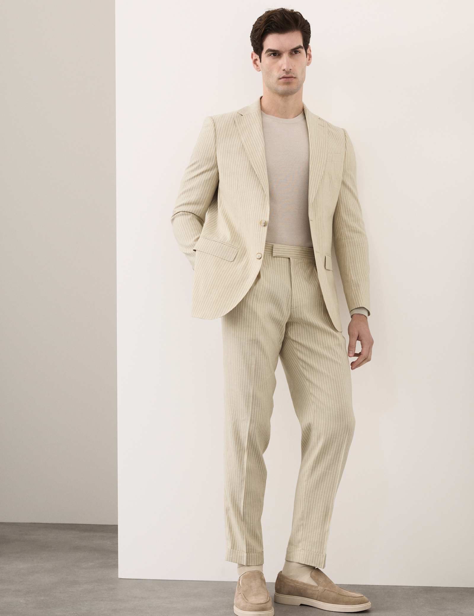 2 Piece Tailored Fit Linen Rich Suit - image 2
