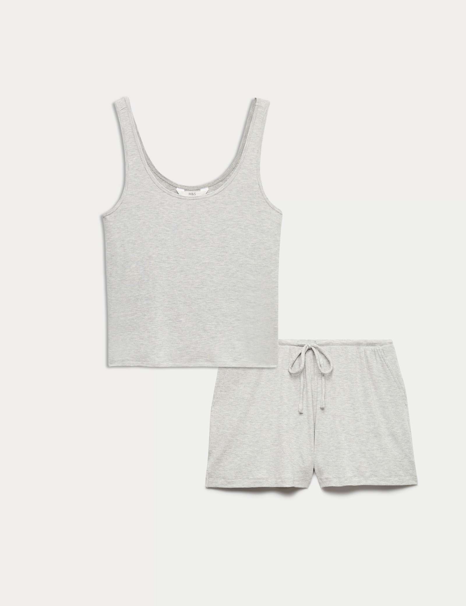 Modal Rich Ribbed Cami Pyjama Top Set - image 3