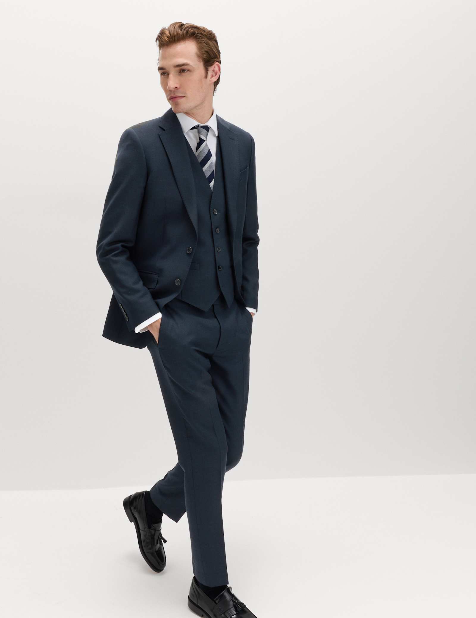 2 Piece Slim Fit Pure Wool Suit - image 2