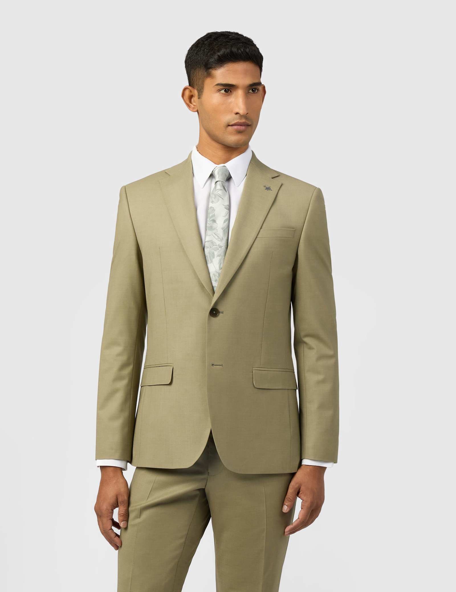 Slim Fit Wool Blend Single Breasted Suit - image 5