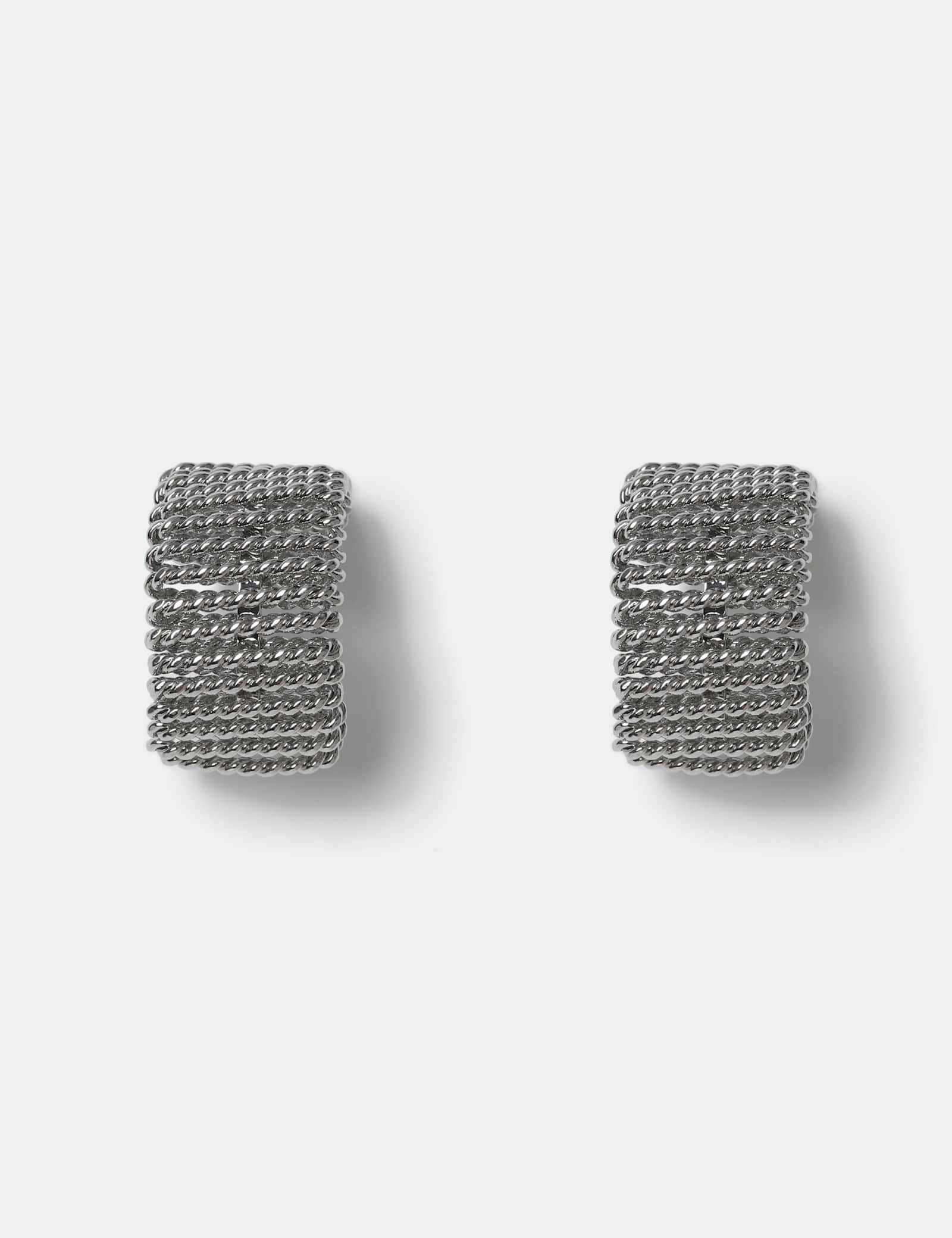 Beaded Chunky Hoop Earrings - image 1