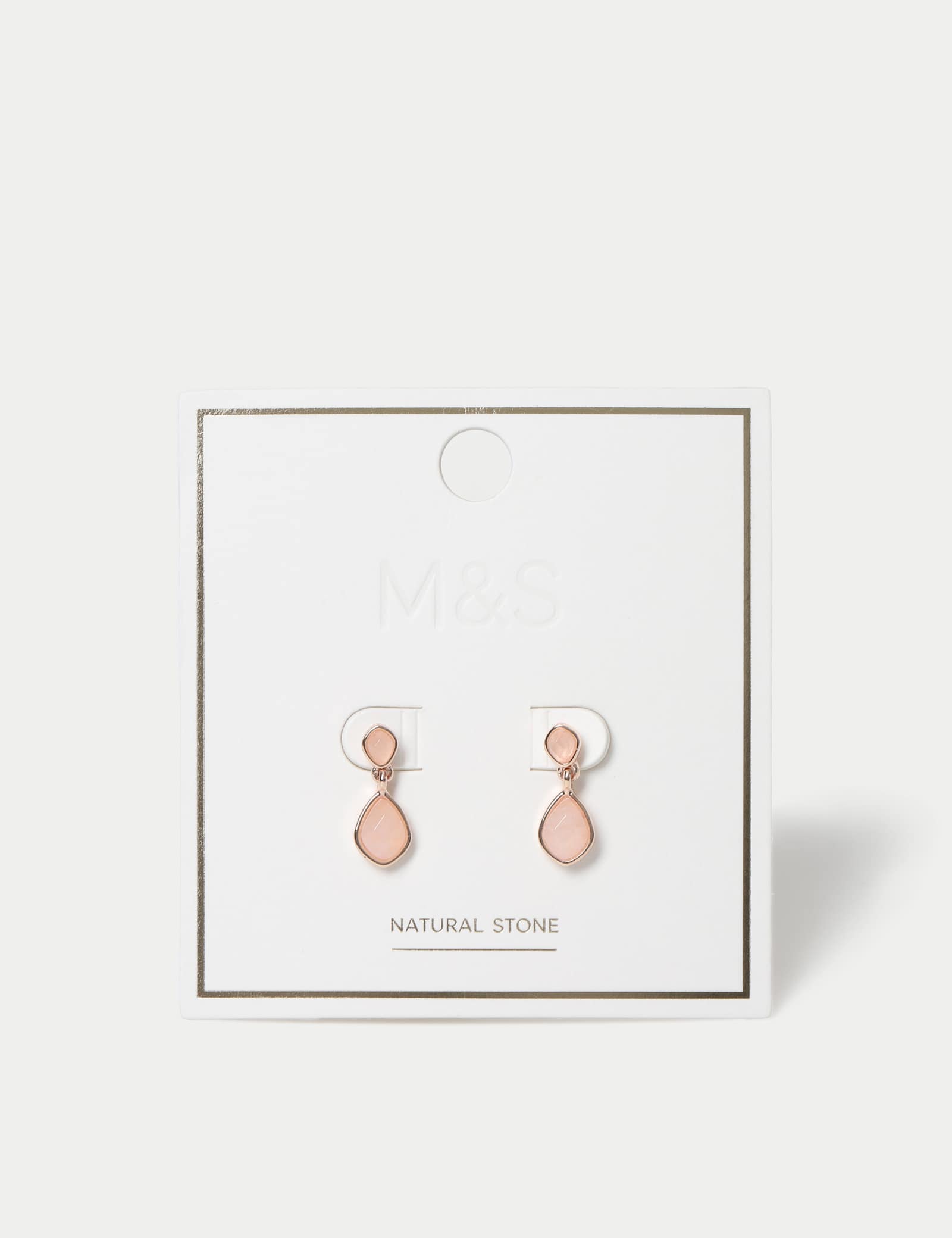 Mini Rose Quartz Drop Earrings - image 1