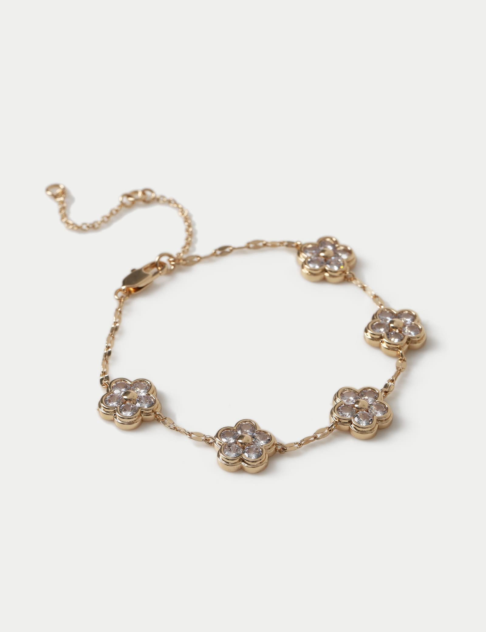 Cubic Zirconia Flower Bracelet - image 1