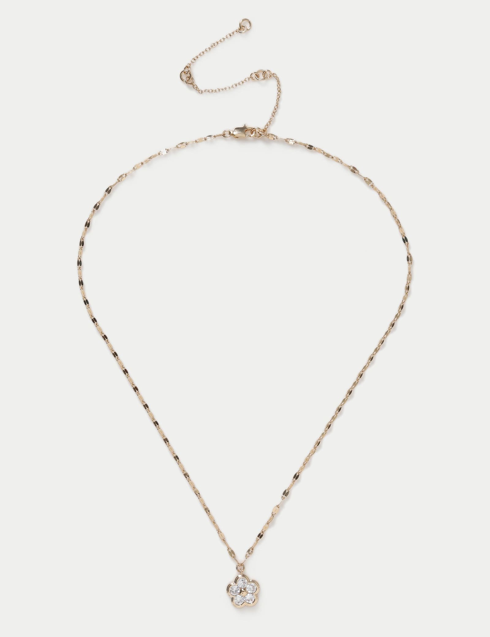 Cubic Zirconia Flower Necklace - image 1