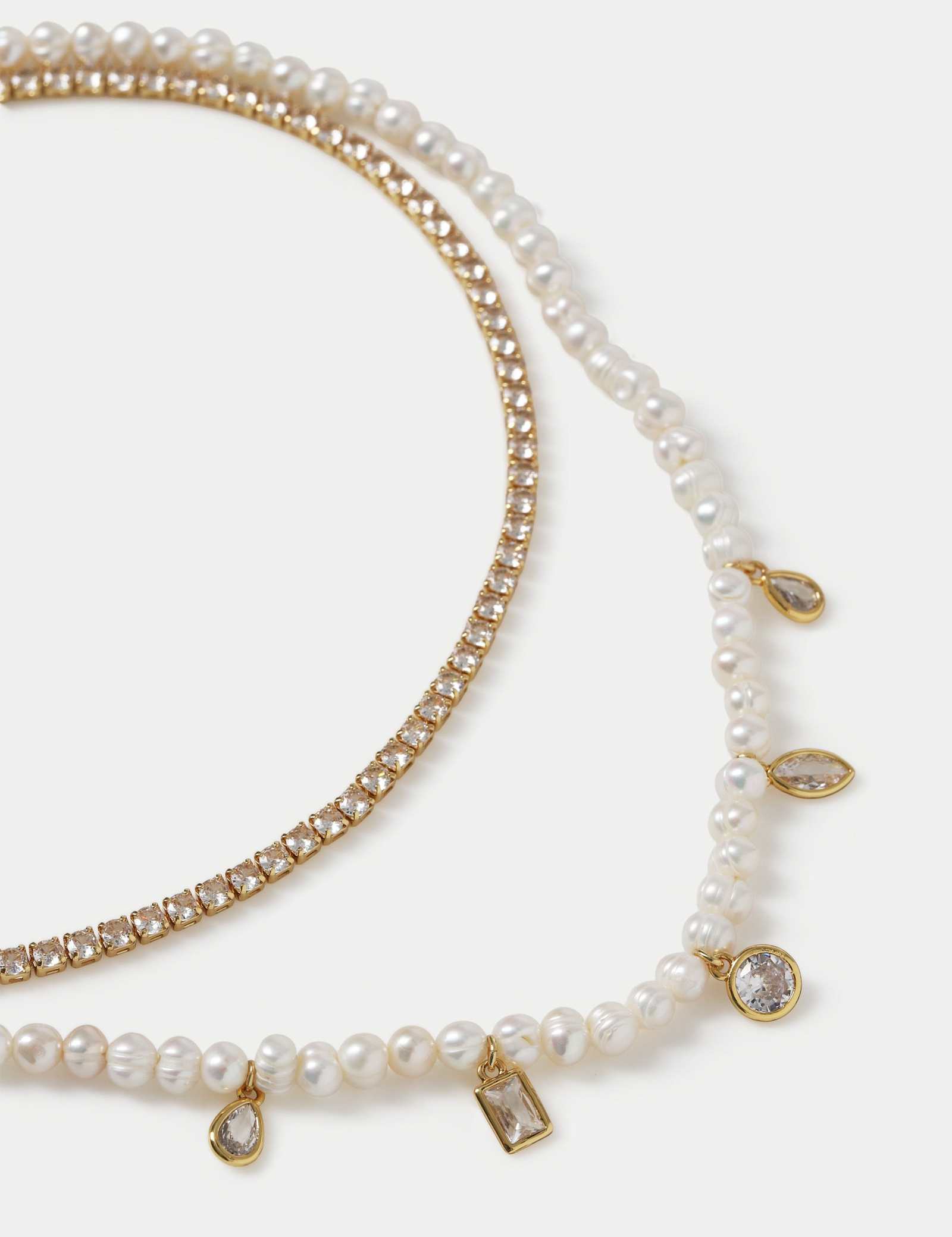 18k Gold Plated Multirow Necklace - image 2
